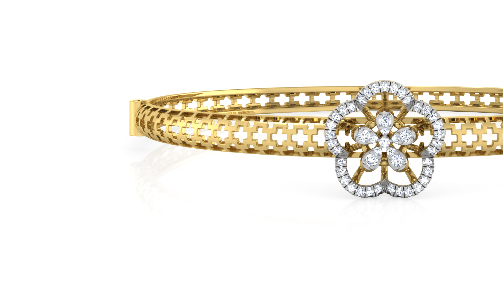 Designer Trendy 18k Gold Kada Bracelet for Girls and Women