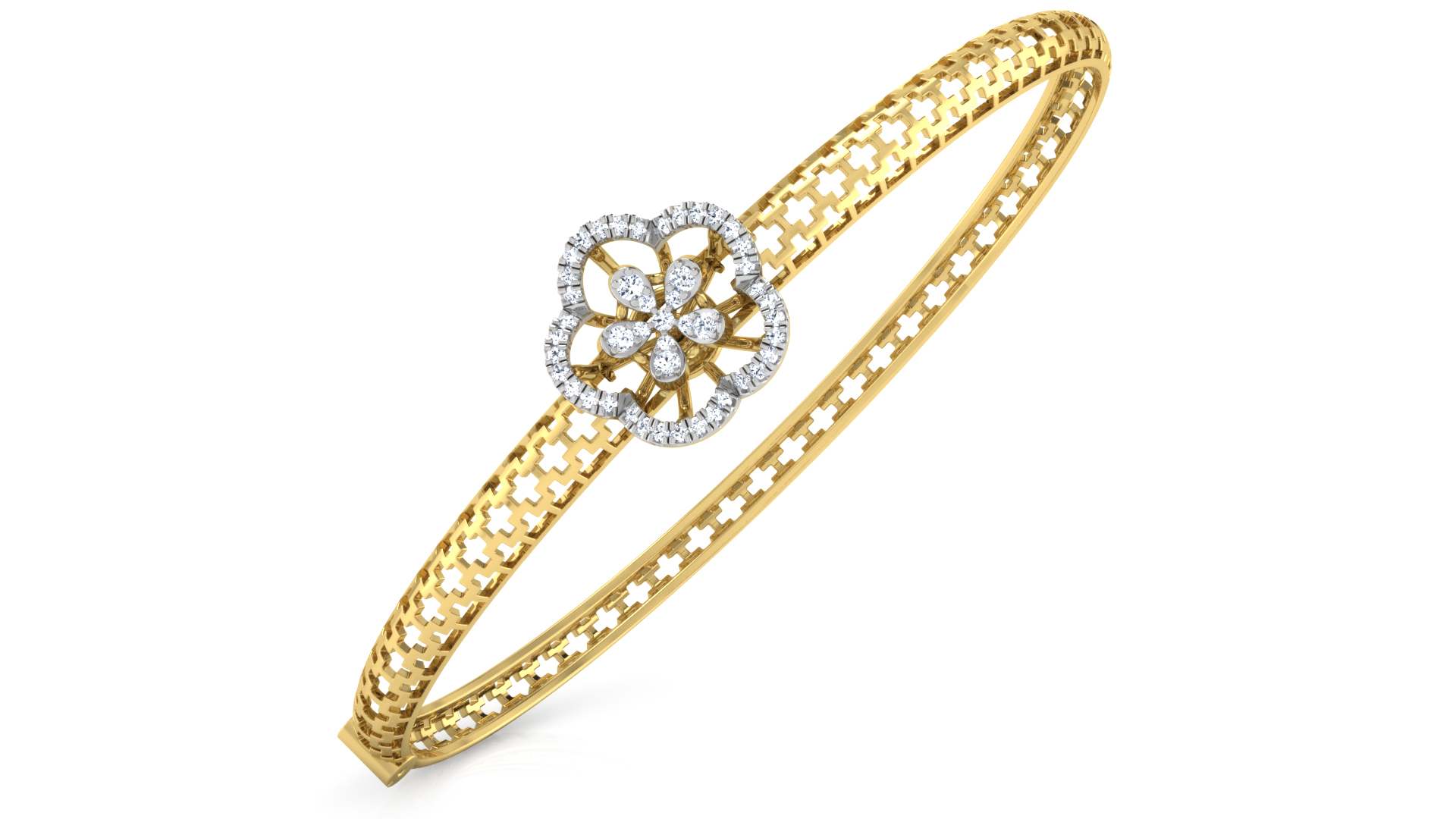 Designer Trendy 18k Gold Kada Bracelet for Girls and Women