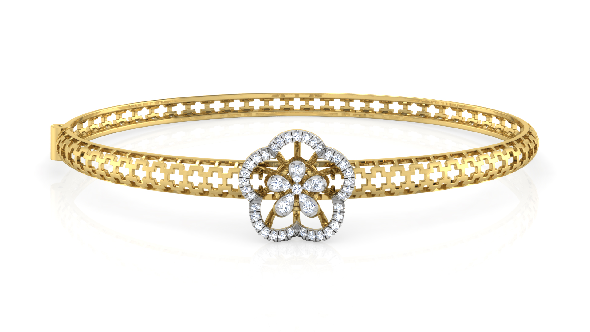Designer Trendy 18k Gold Kada Bracelet for Girls and Women