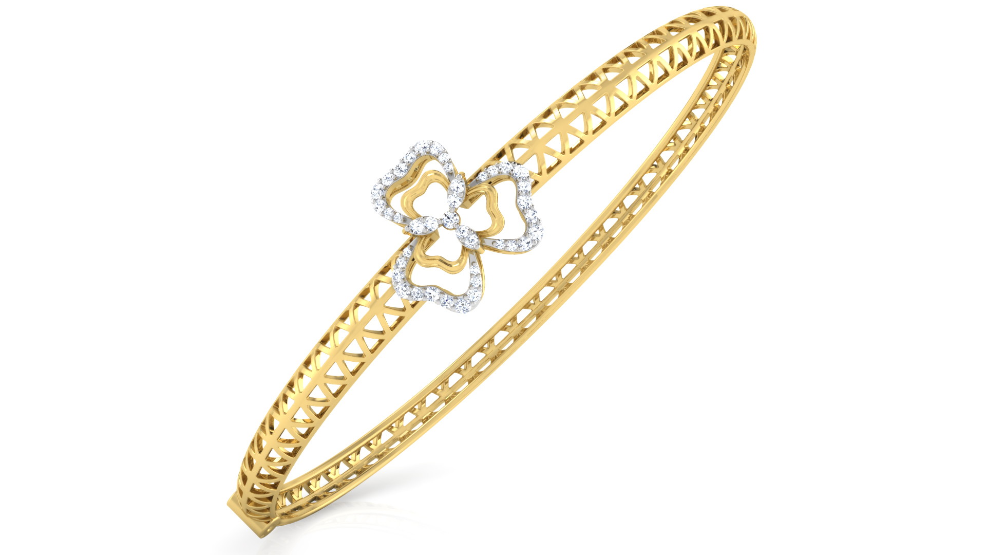 Designer Trendy 18k Gold Kada Bracelet for Girls and Women