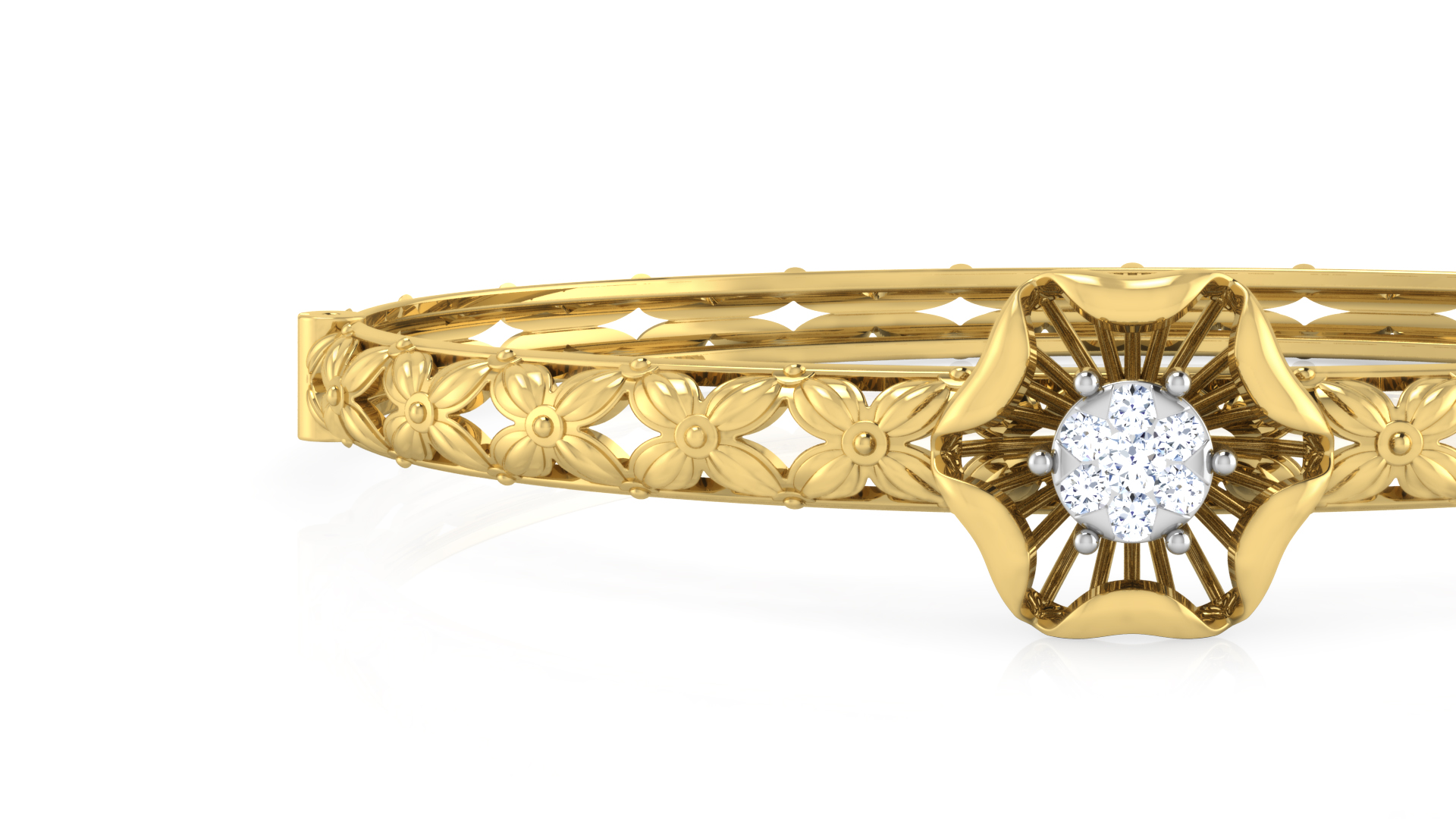 Designer Trendy 18k Gold Kada Bracelet for Girls and Women