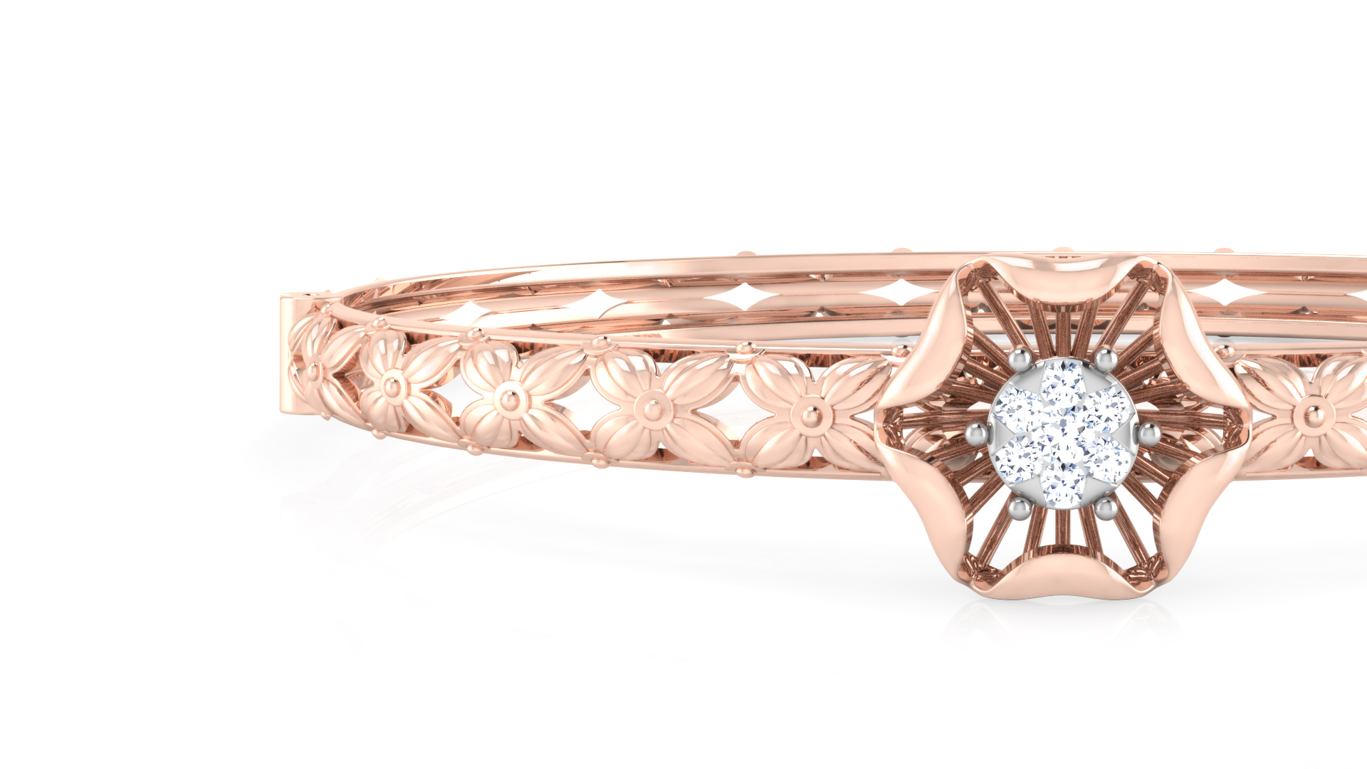 Designer Trendy 18k Gold Kada Bracelet for Girls and Women