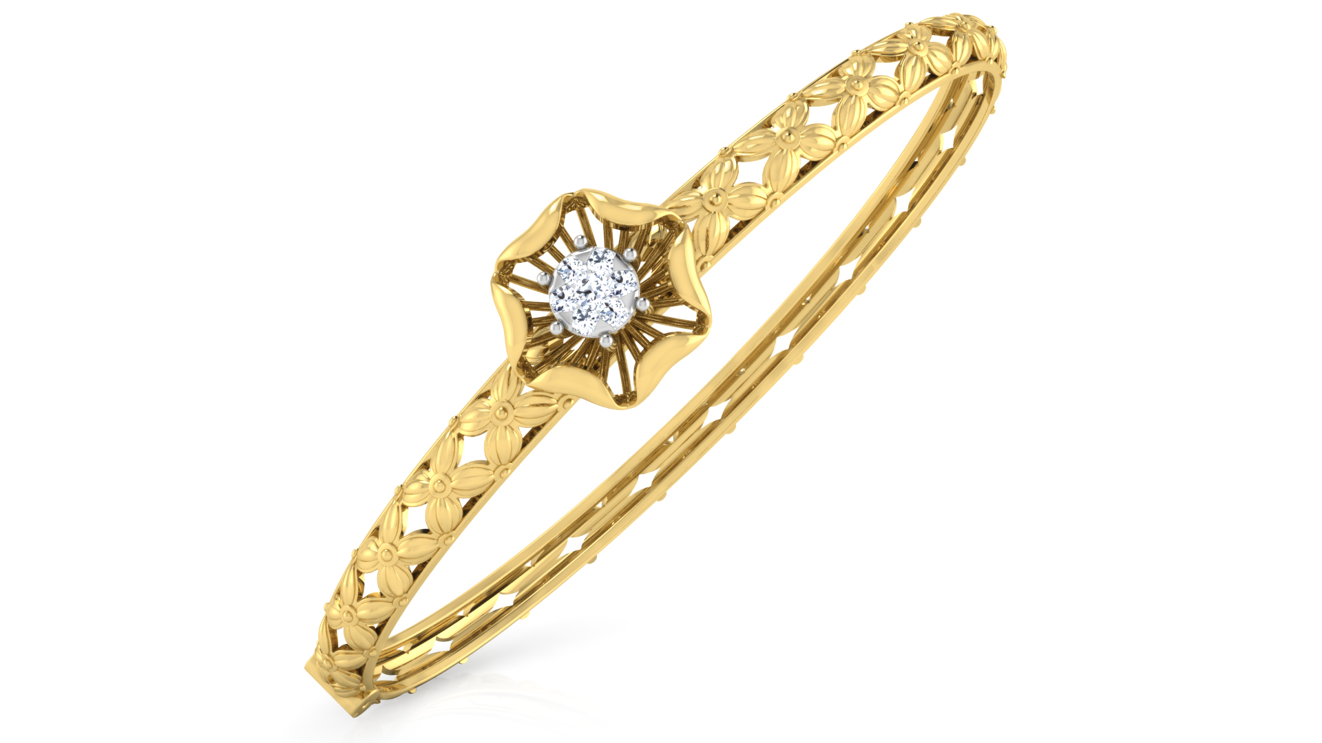 Designer Trendy 18k Gold Kada Bracelet for Girls and Women