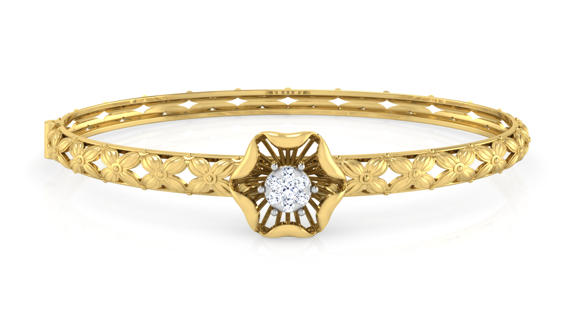 Designer Trendy 18k Gold Kada Bracelet for Girls and Women