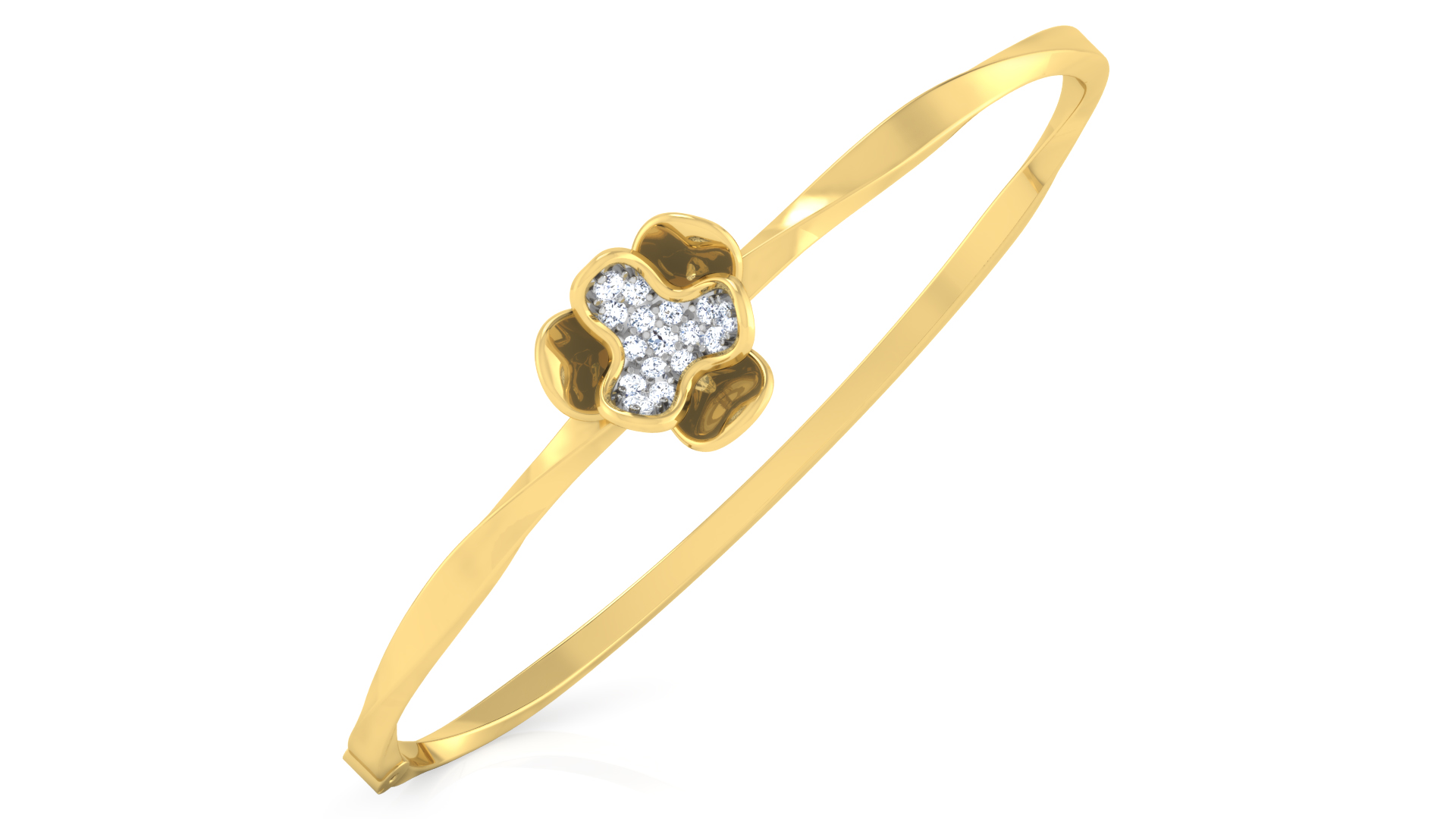 Designer Trendy 18k Gold Kada Bracelet for Girls and Women