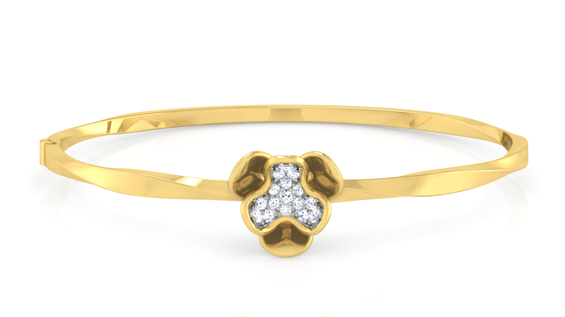 Designer Trendy 18k Gold Kada Bracelet for Girls and Women