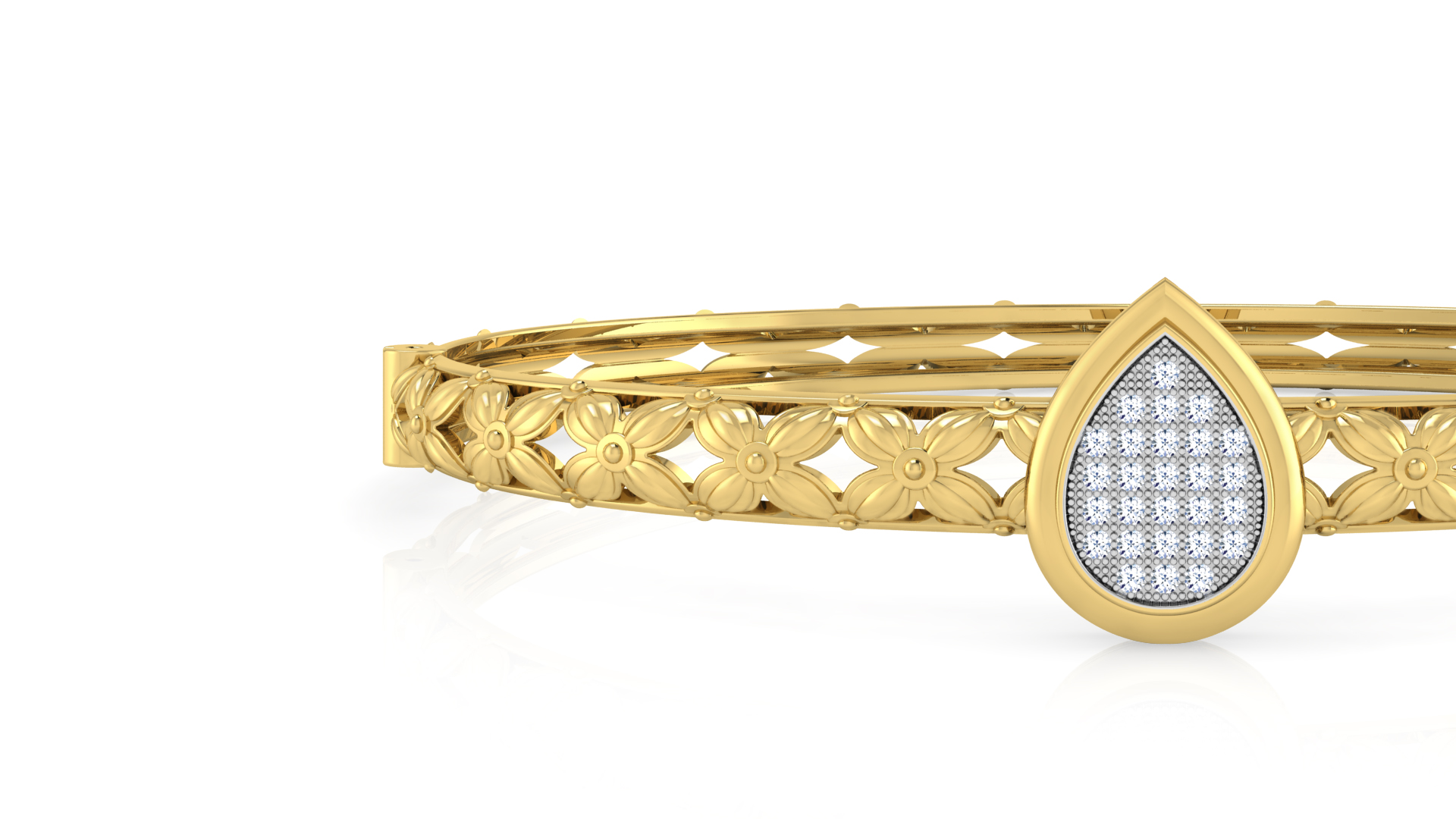 Designer Trendy 18k Gold Kada Bracelet for Girls and Women