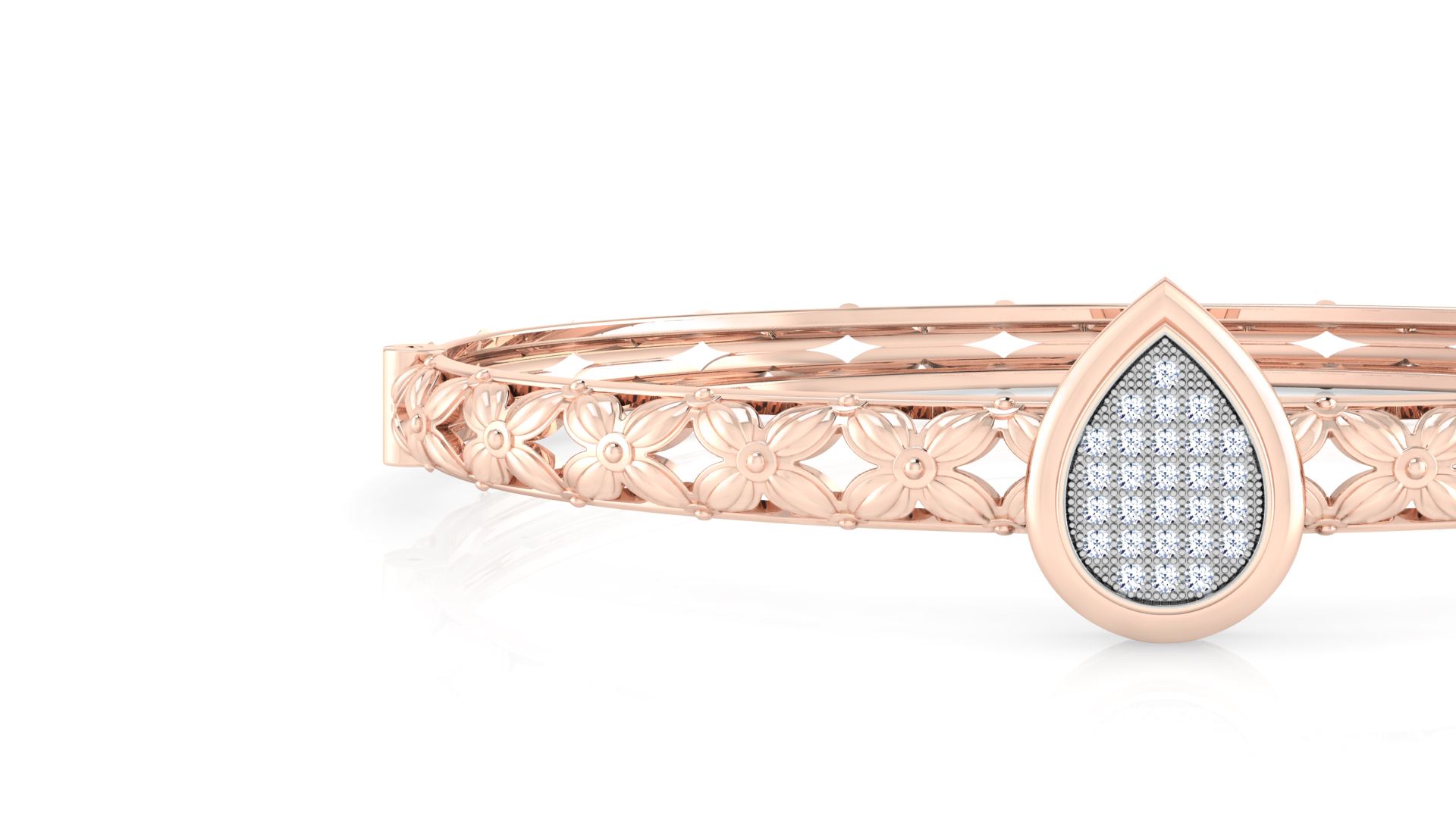 Designer Trendy 18k Gold Kada Bracelet for Girls and Women