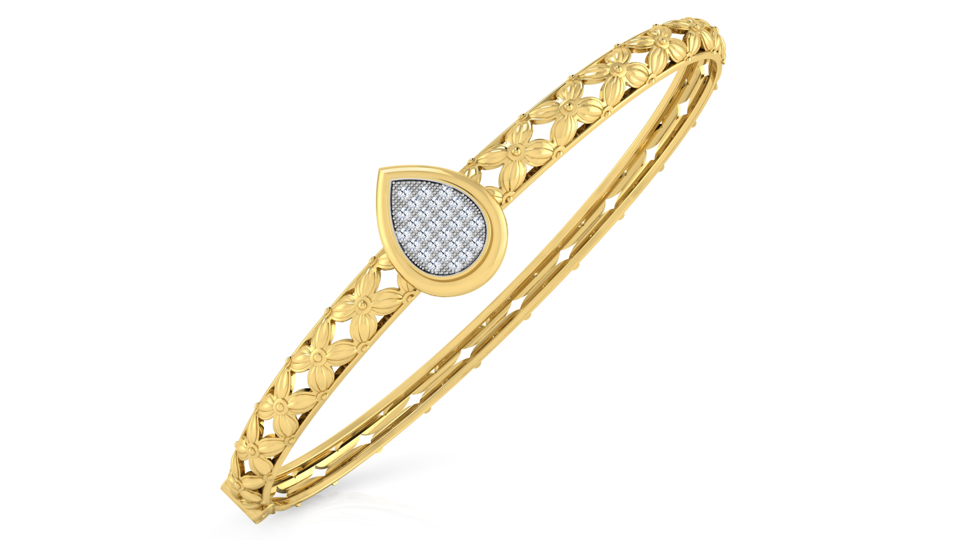 Designer Trendy 18k Gold Kada Bracelet for Girls and Women