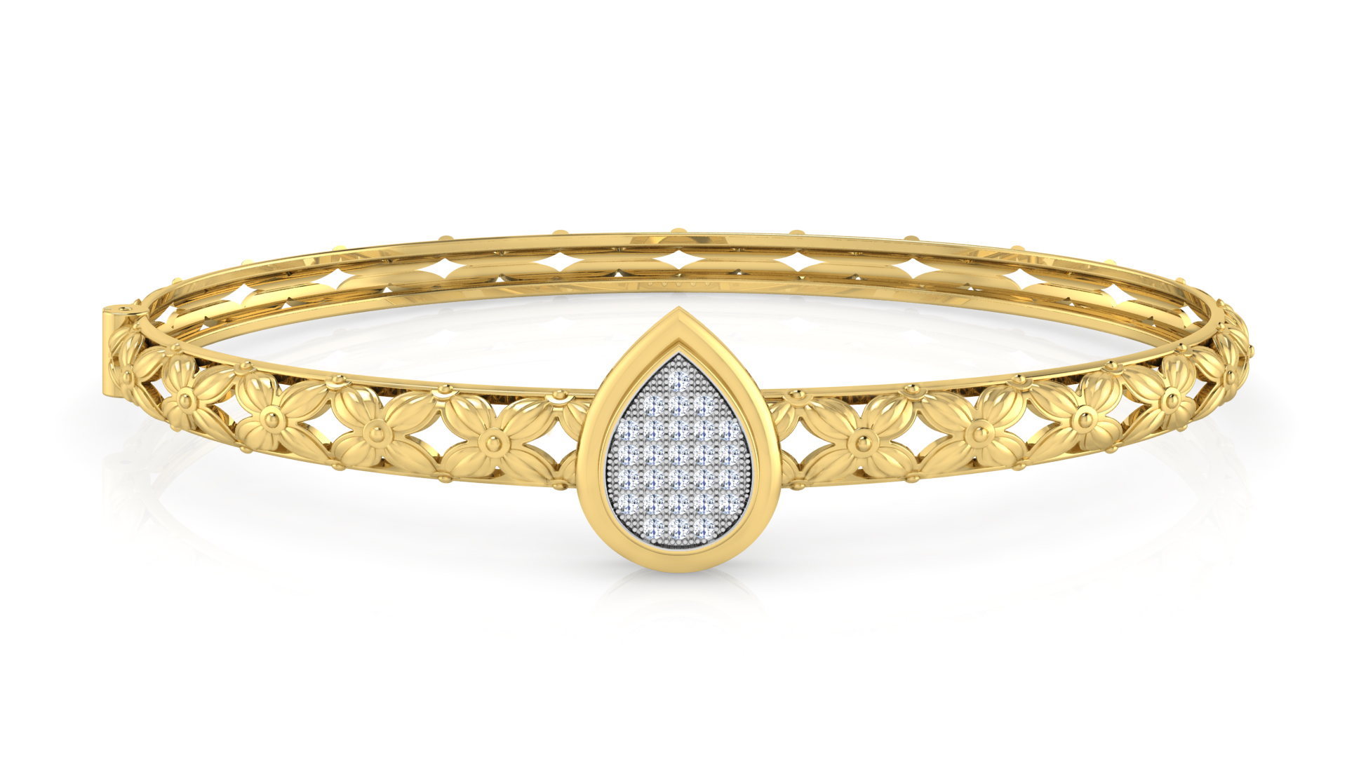 Designer Trendy 18k Gold Kada Bracelet for Girls and Women