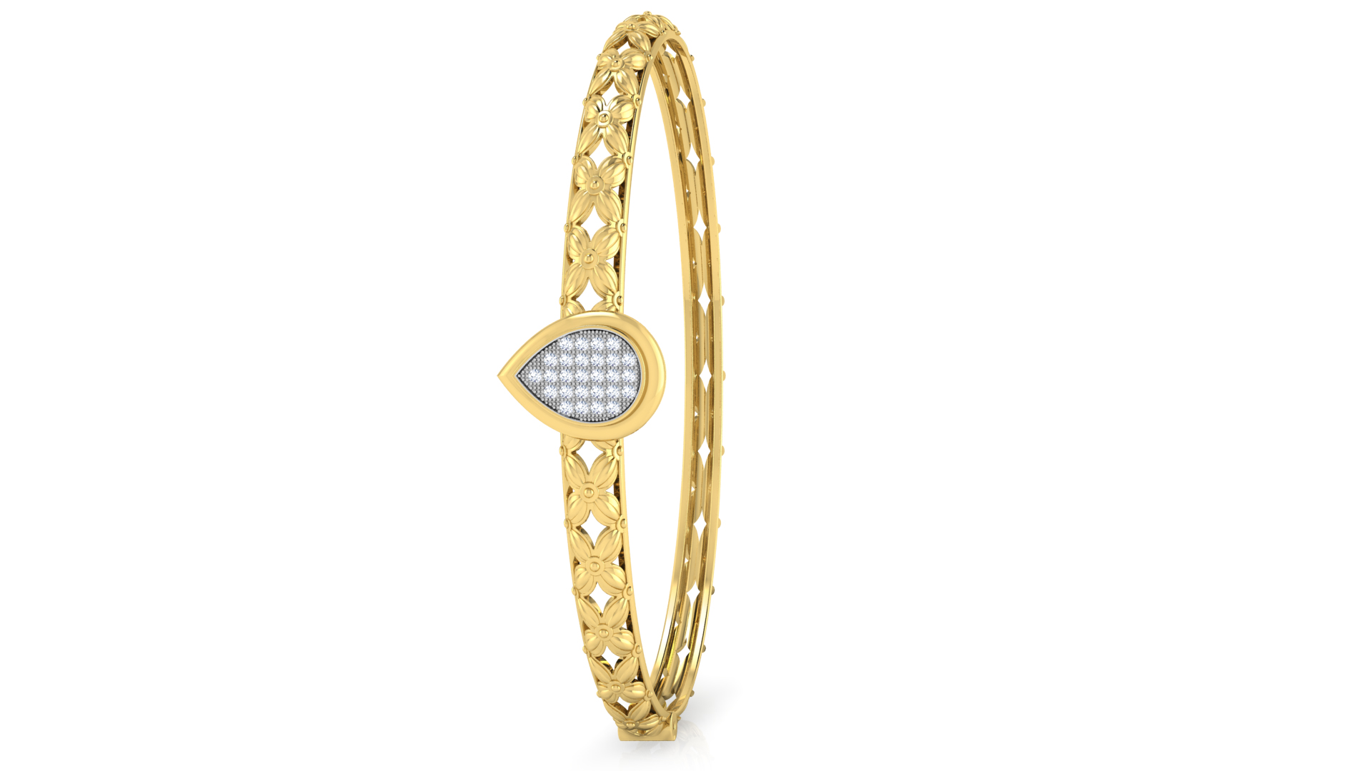 Designer Trendy 18k Gold Kada Bracelet for Girls and Women