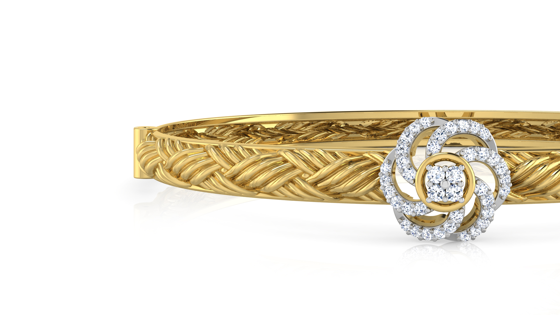 Designer Trendy 18k Gold Kada Bracelet for Girls and Women