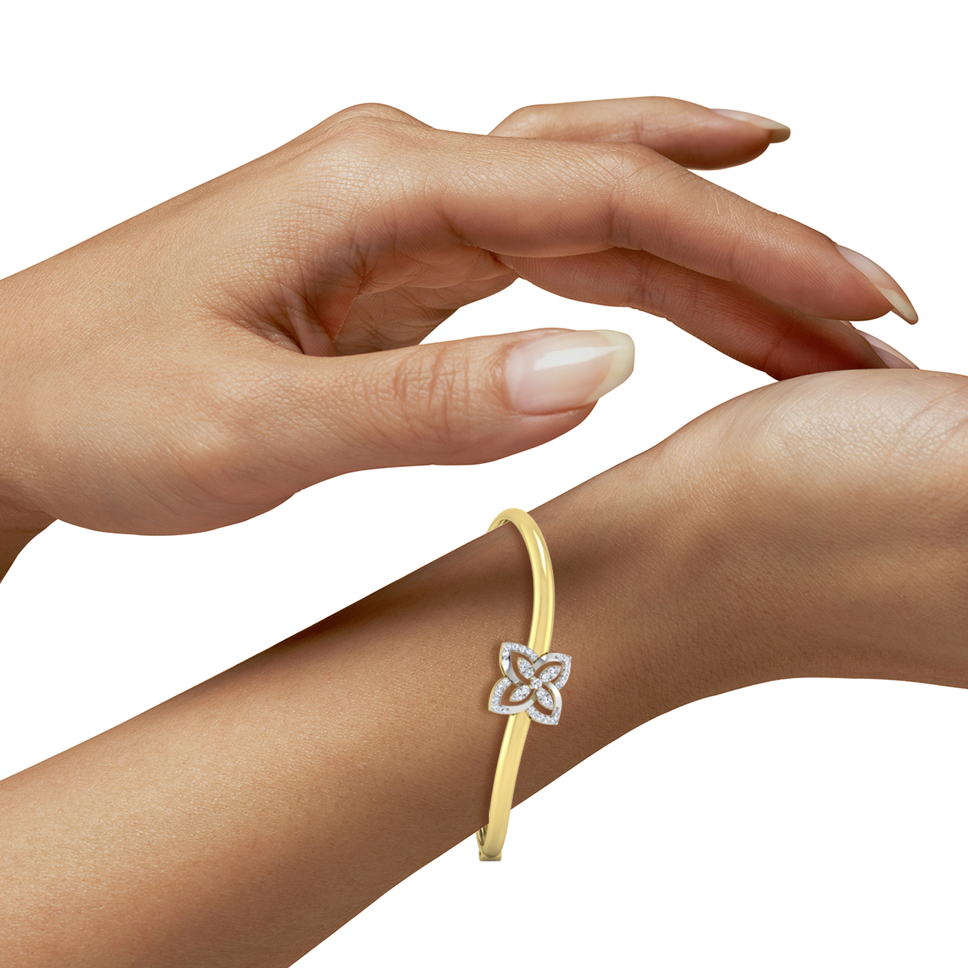 Designer Trendy 18k Gold Kada Bracelet for Girls and Women