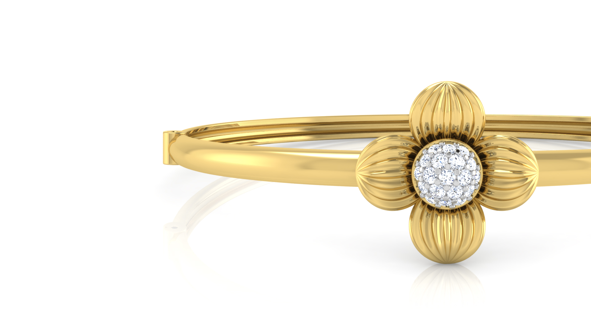 Designer Trendy Four Ball Shaped 18k Gold Kada Bracelet for Girls and Women