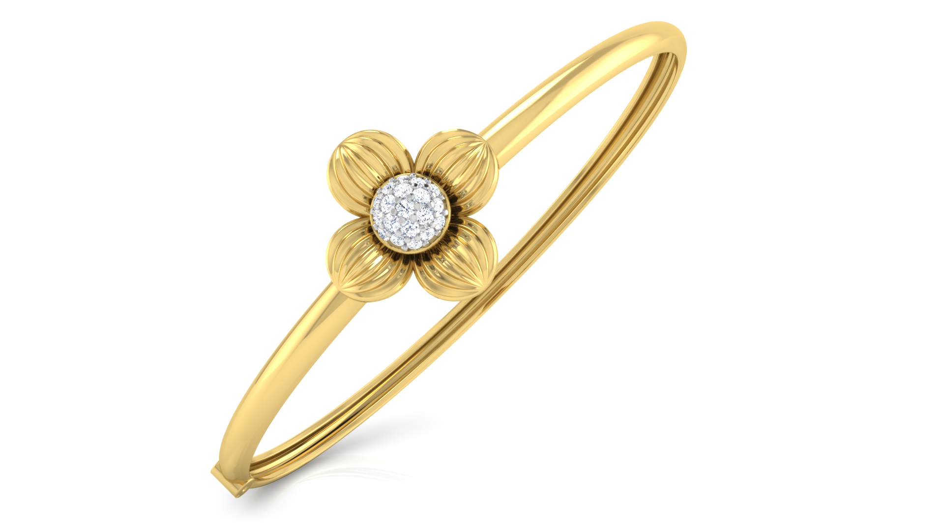 Designer Trendy Four Ball Shaped 18k Gold Kada Bracelet for Girls and Women