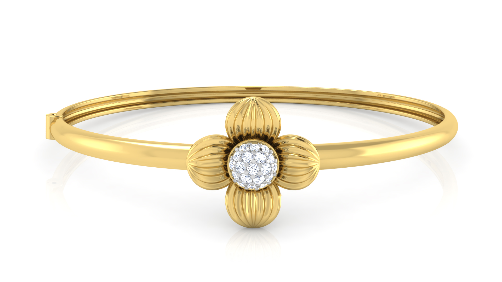 Designer Trendy Four Ball Shaped 18k Gold Kada Bracelet for Girls and Women