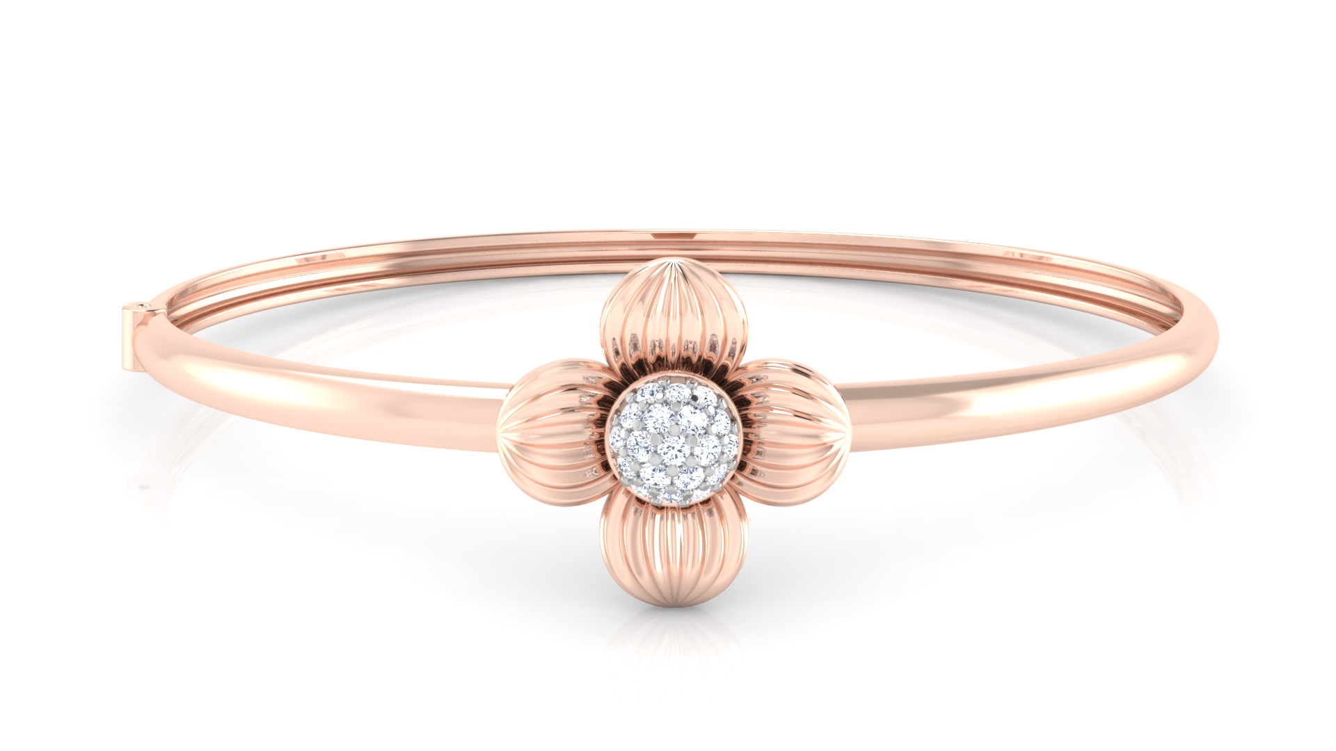 Designer Trendy Four Ball Shaped 18k Gold Kada Bracelet for Girls and Women