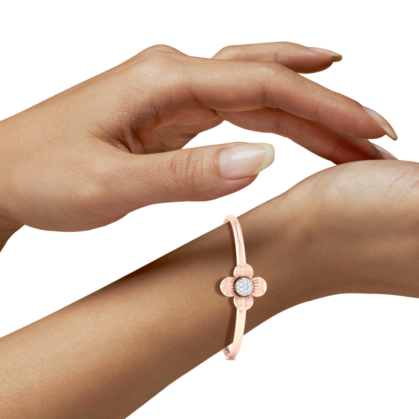 Designer Trendy Four Ball Shaped 18k Gold Kada Bracelet for Girls and Women