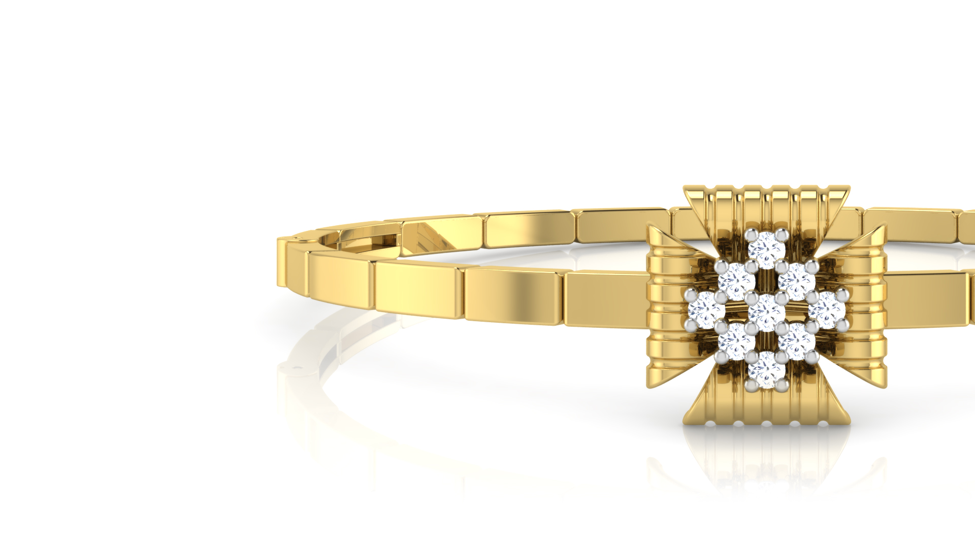 Designer Trendy 18k Gold Kada Bracelet for Girls and Women