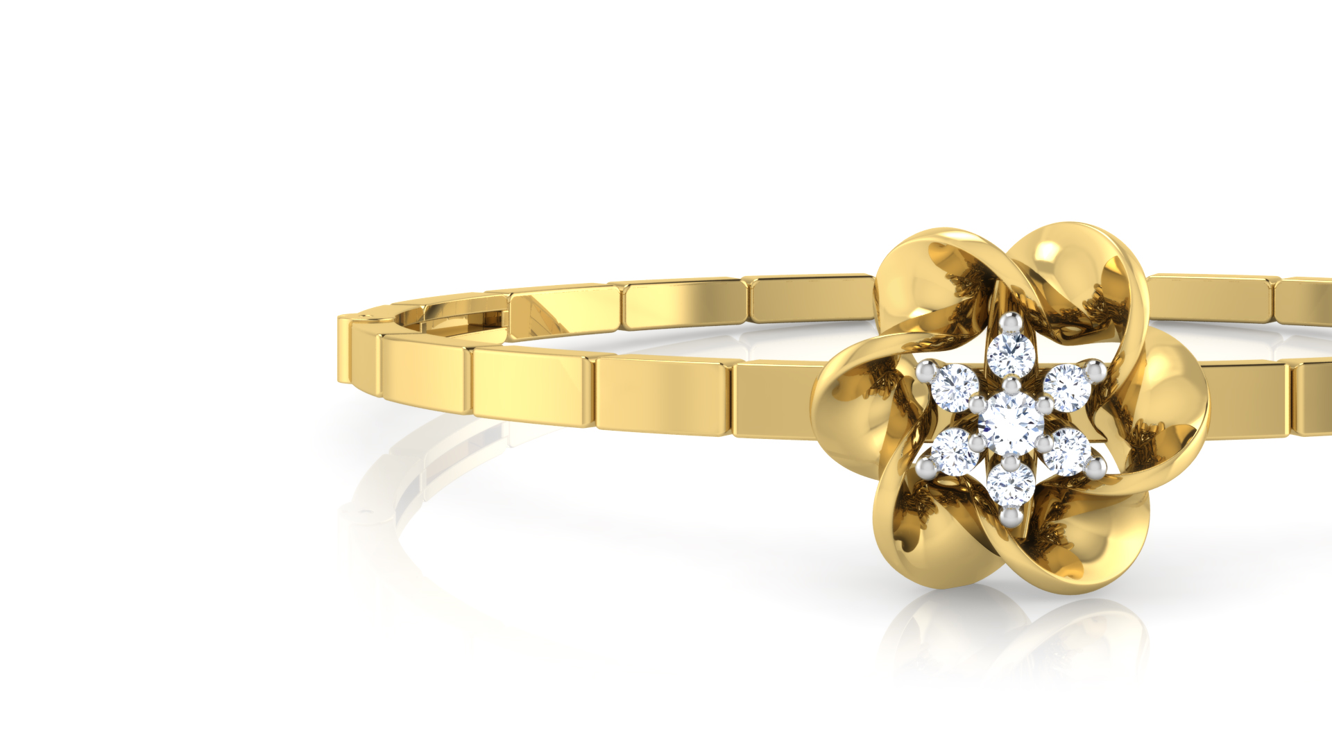 Designer Trendy 18k Gold Kada Bracelet for Girls and Women