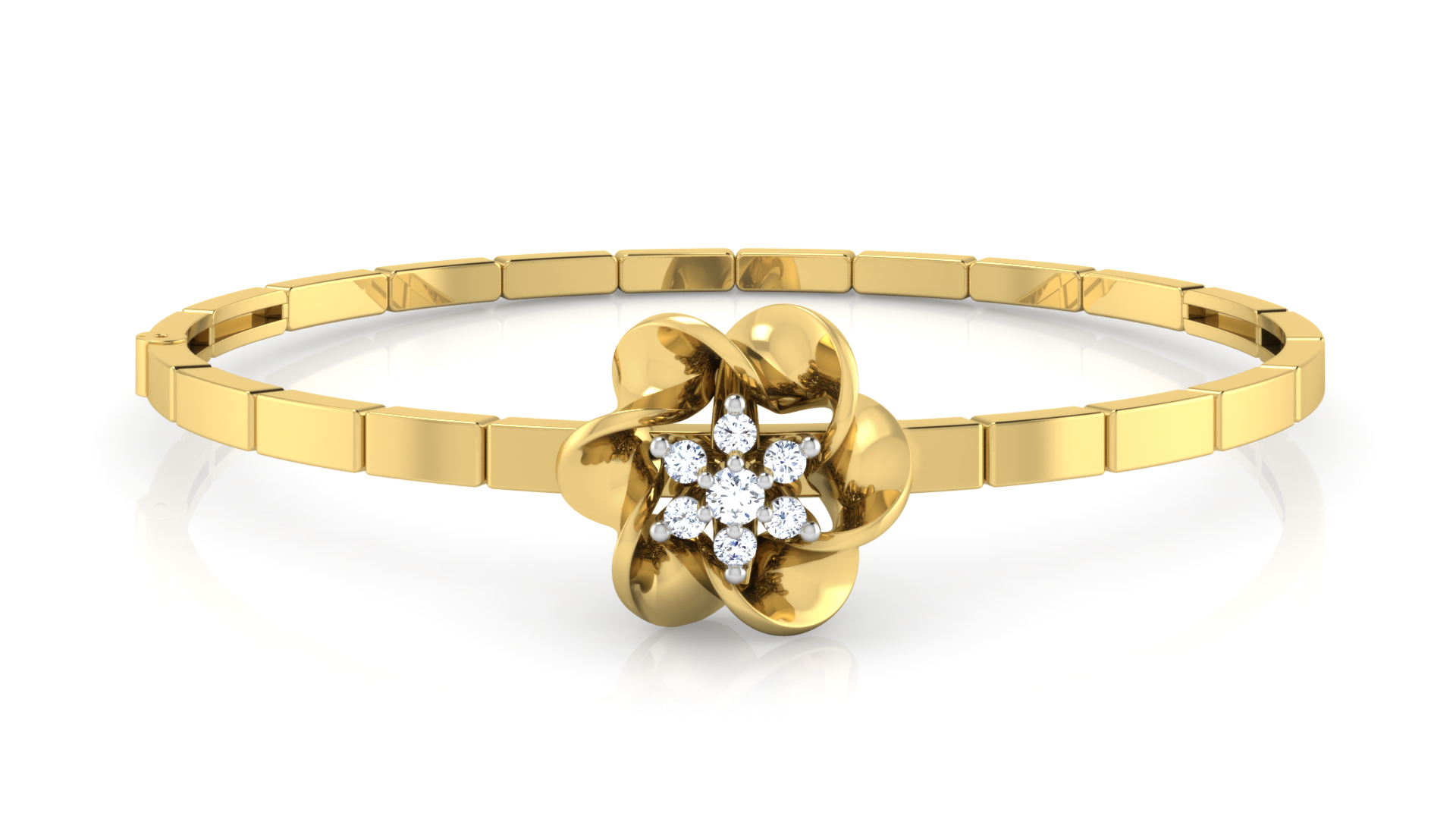 Designer Trendy 18k Gold Kada Bracelet for Girls and Women