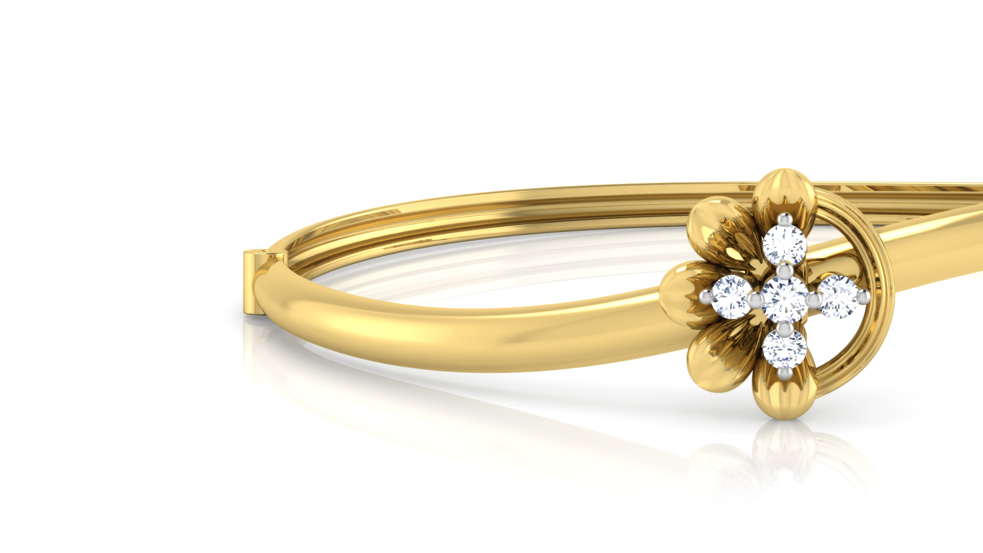 Designer Trendy 18k Gold Kada Bracelet for Girls and Women