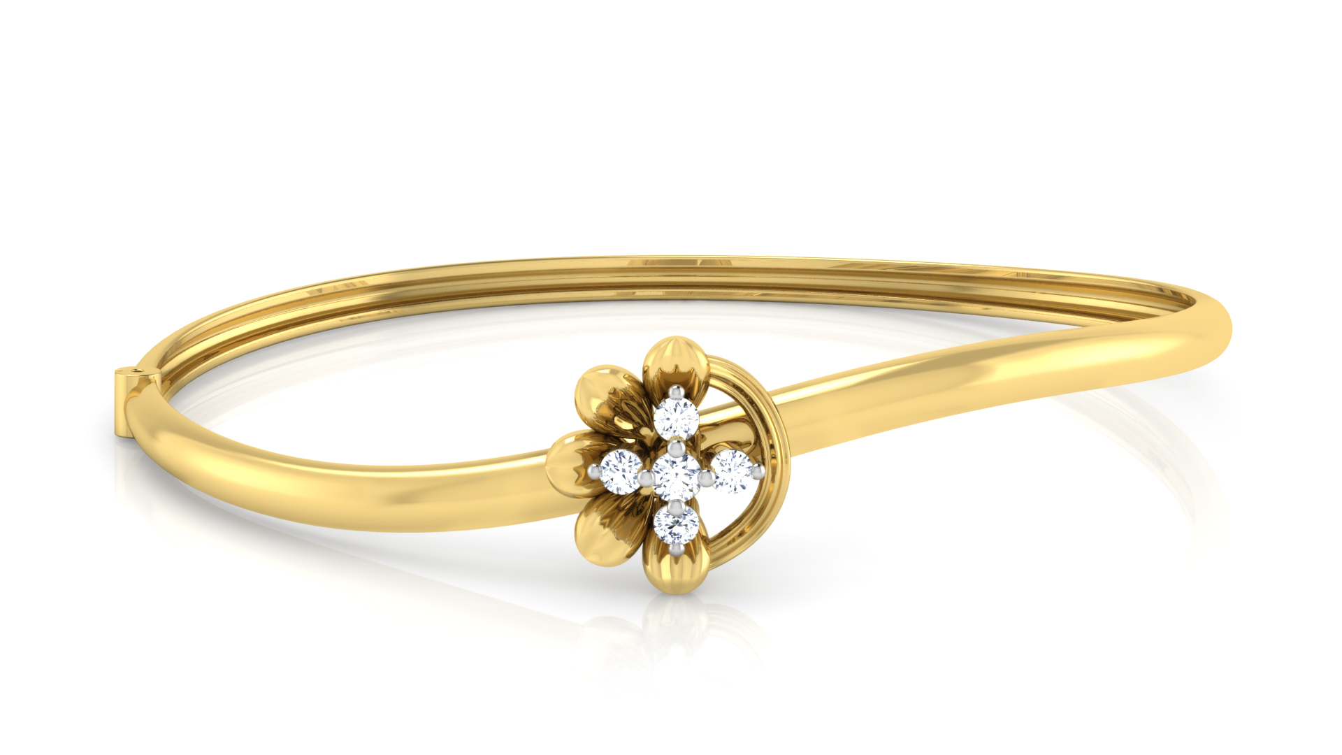 Designer Trendy 18k Gold Kada Bracelet for Girls and Women