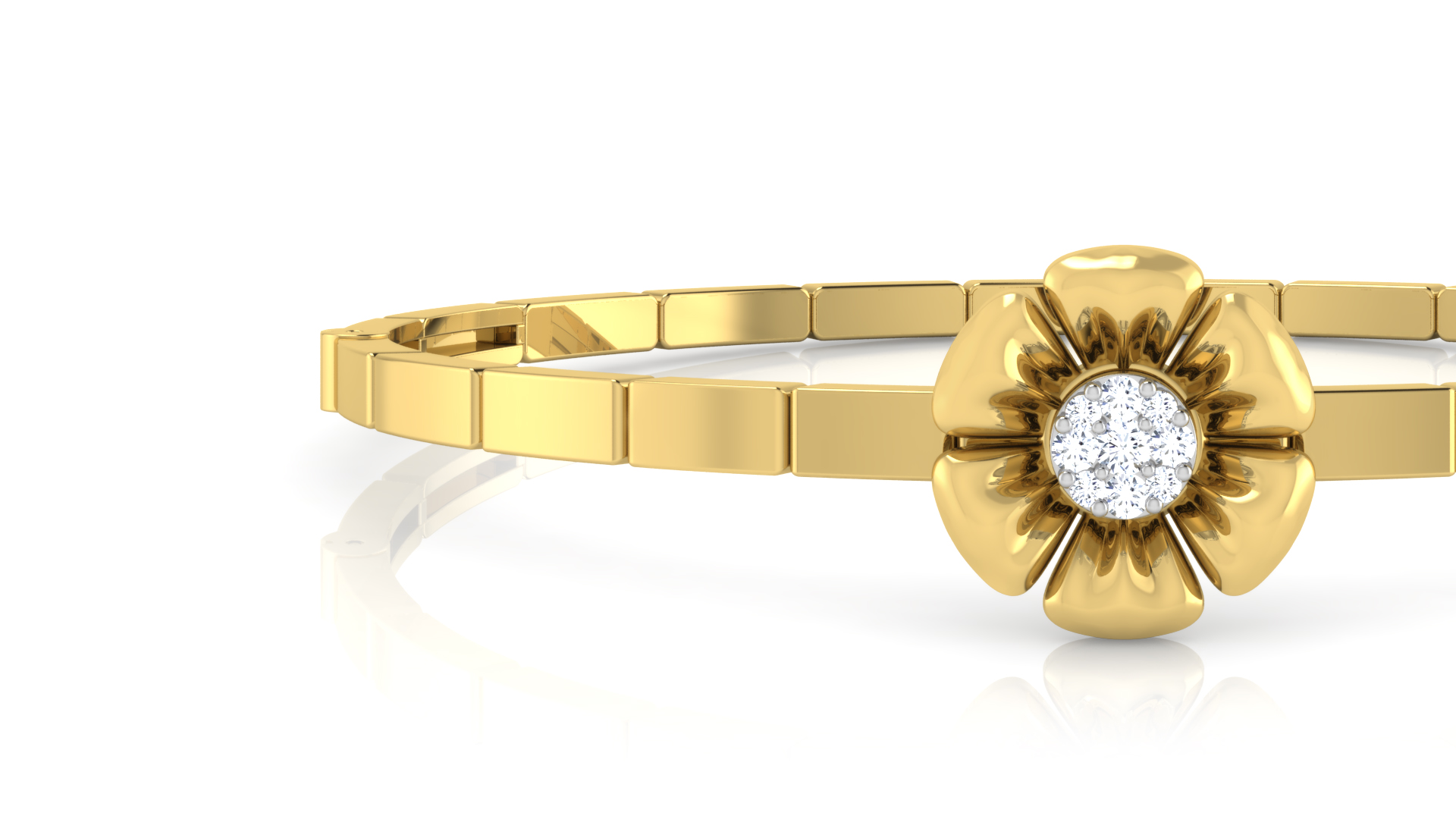 Designer Trendy 18k Gold Kada Bracelet for Girls and Women