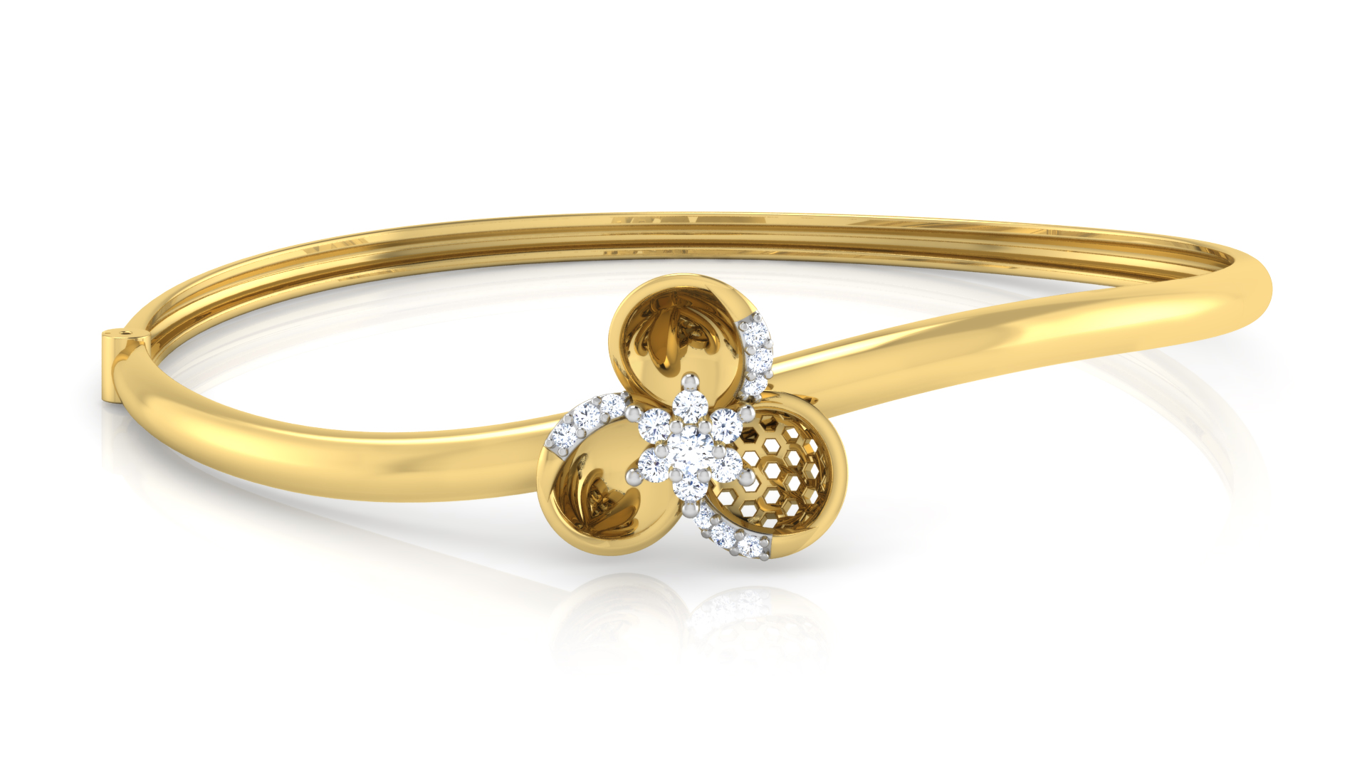 Designer Trendy 18k Gold Kada Bracelet for Girls and Women