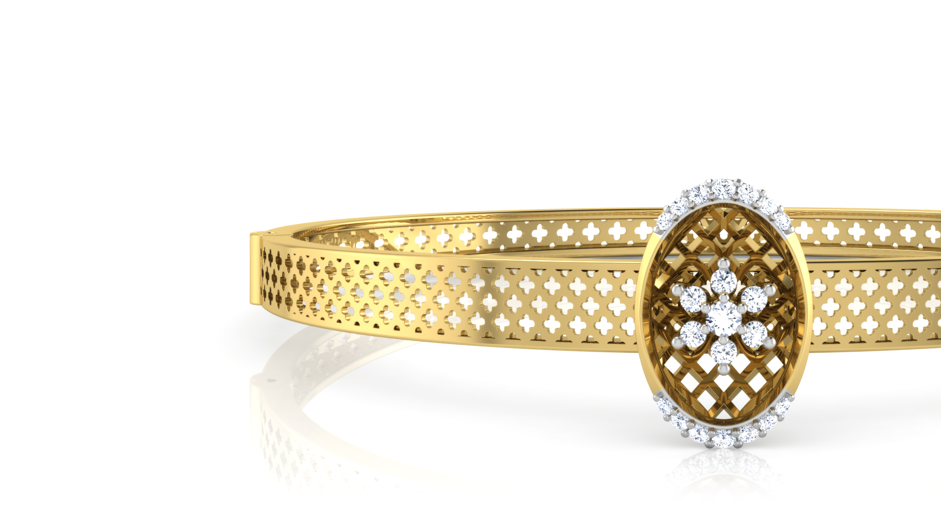 Designer Trendy 18k Gold Kada Bracelet for Girls and Women