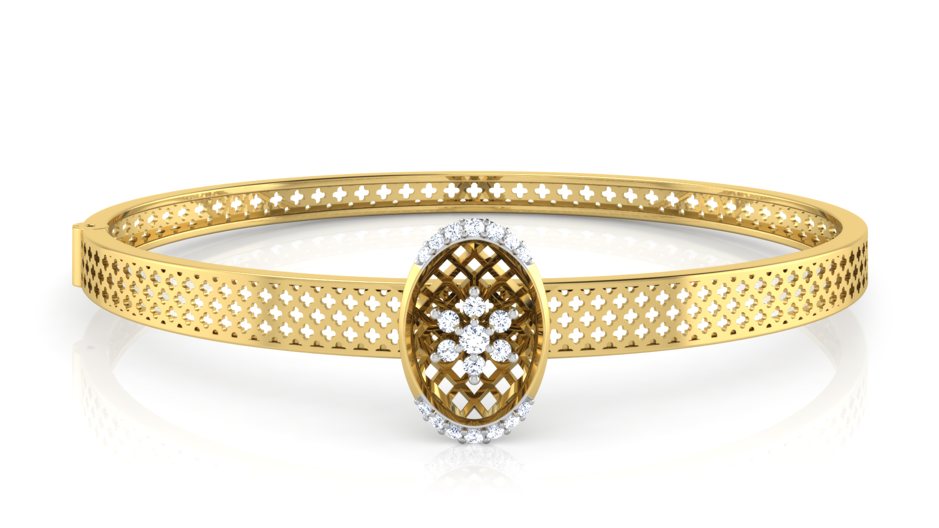Designer Trendy 18k Gold Kada Bracelet for Girls and Women