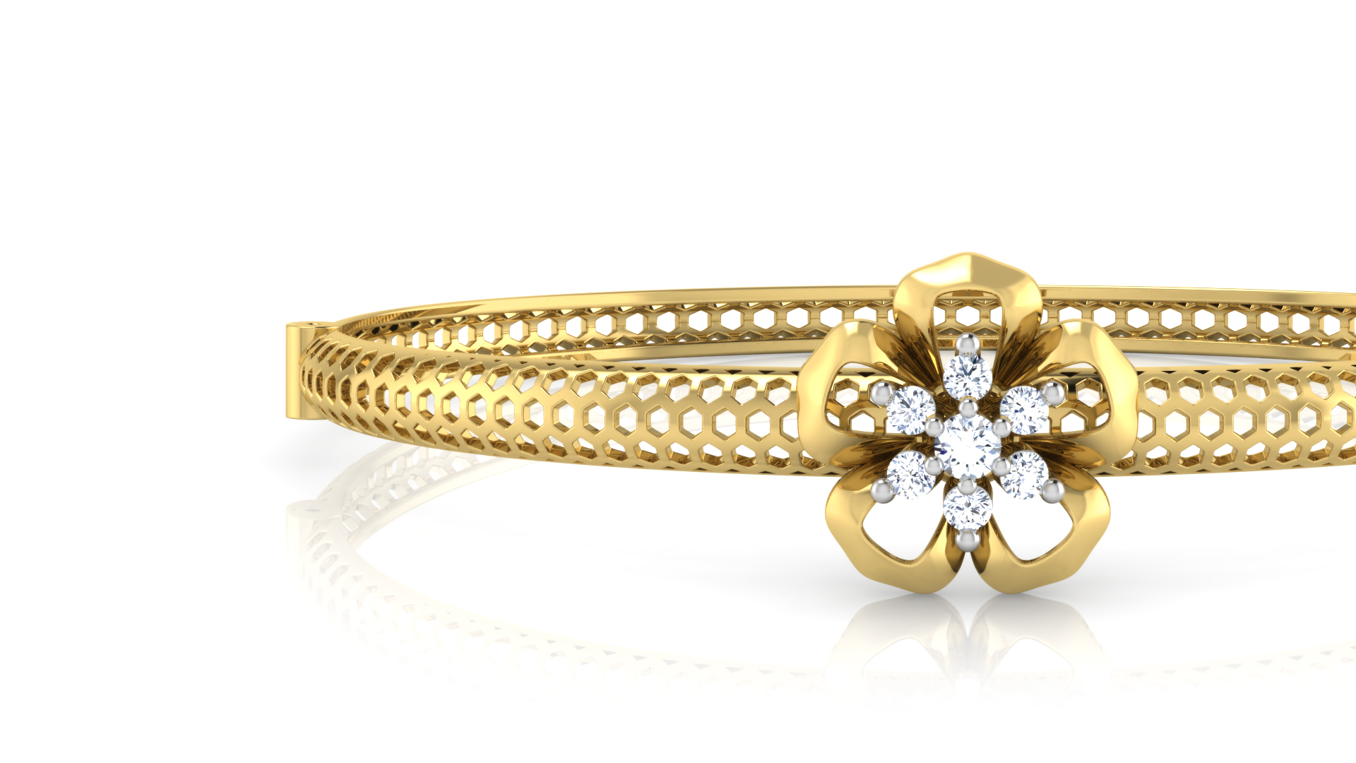 Designer Trendy 18k Gold Kada Bracelet for Girls and Women