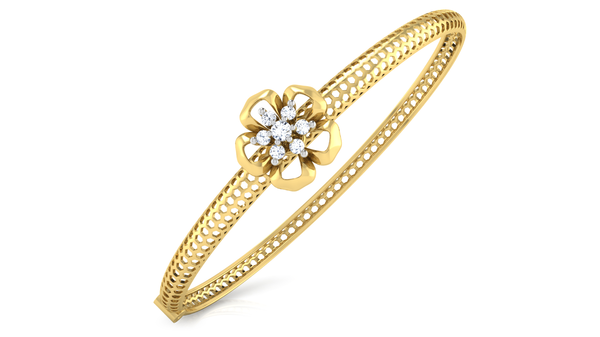 Designer Trendy 18k Gold Kada Bracelet for Girls and Women