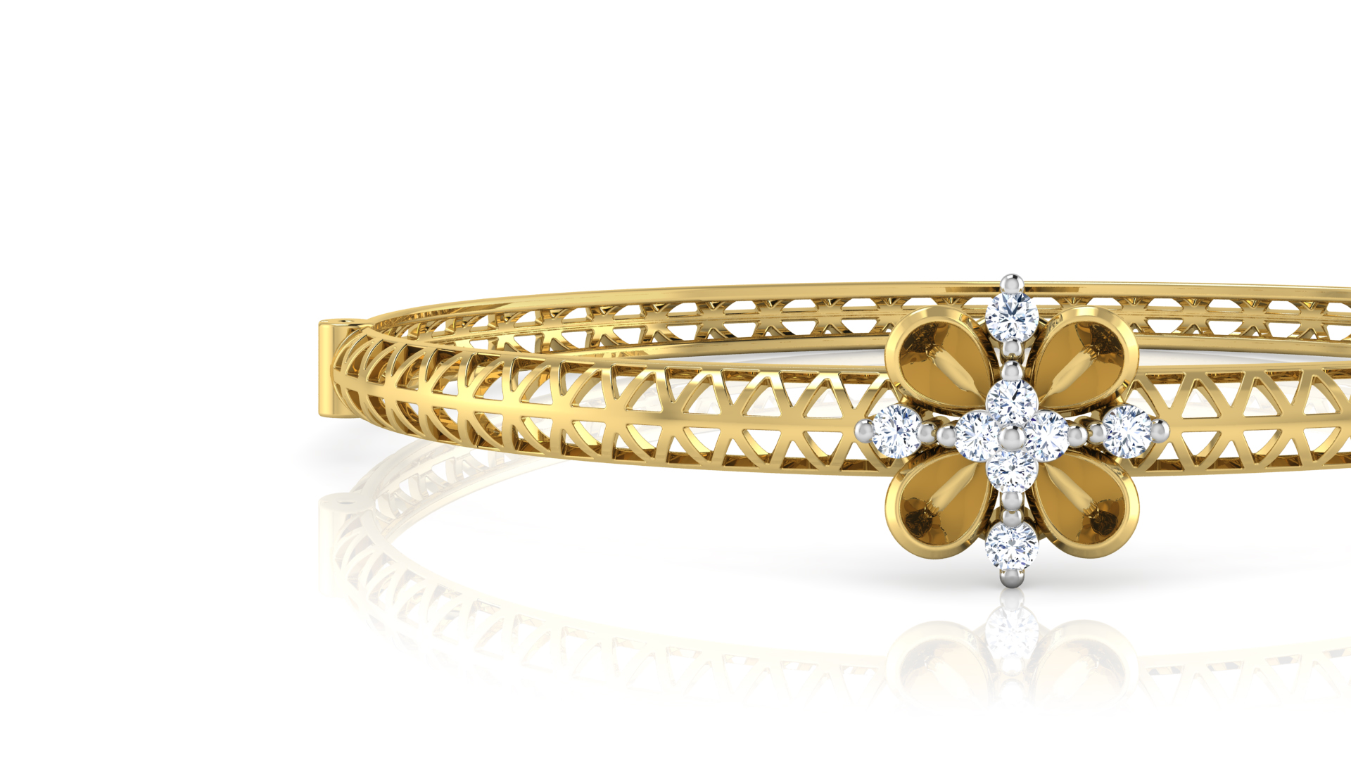 Designer Trendy 18k Gold Kada Bracelet for Girls and Women