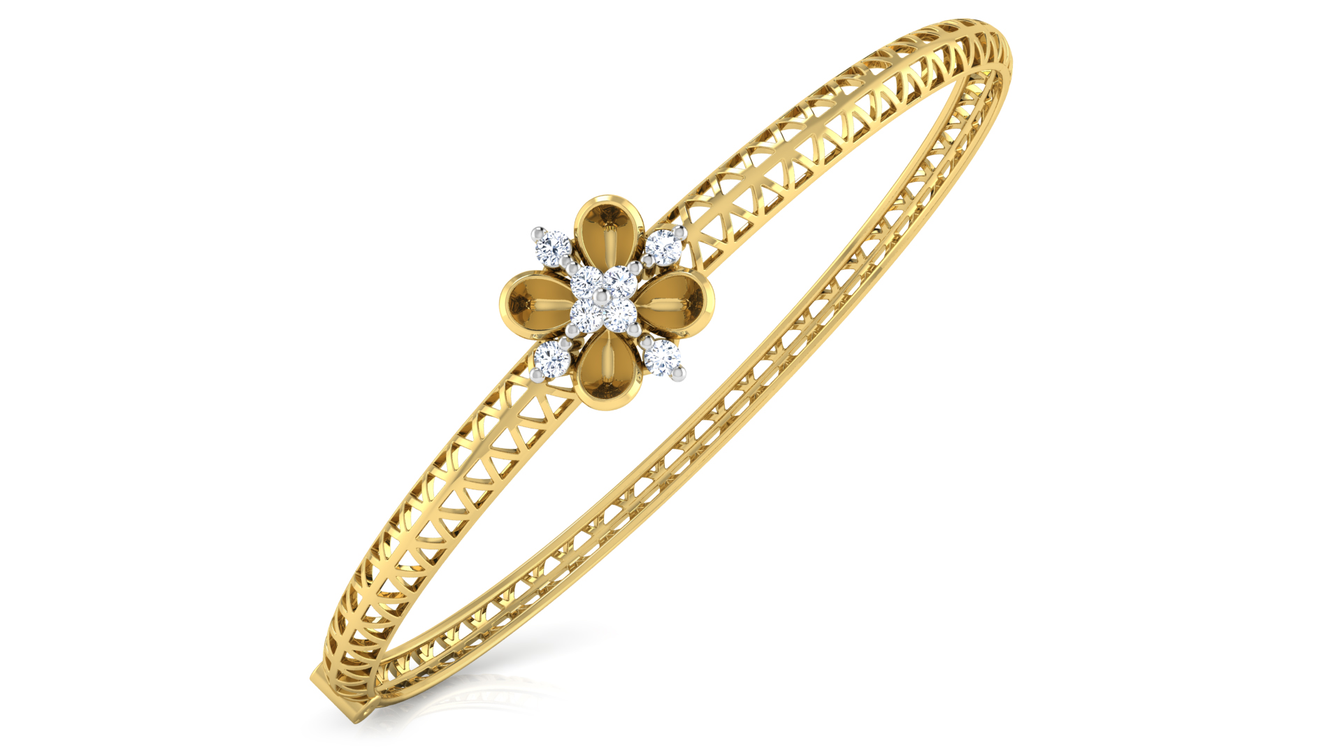 Designer Trendy 18k Gold Kada Bracelet for Girls and Women