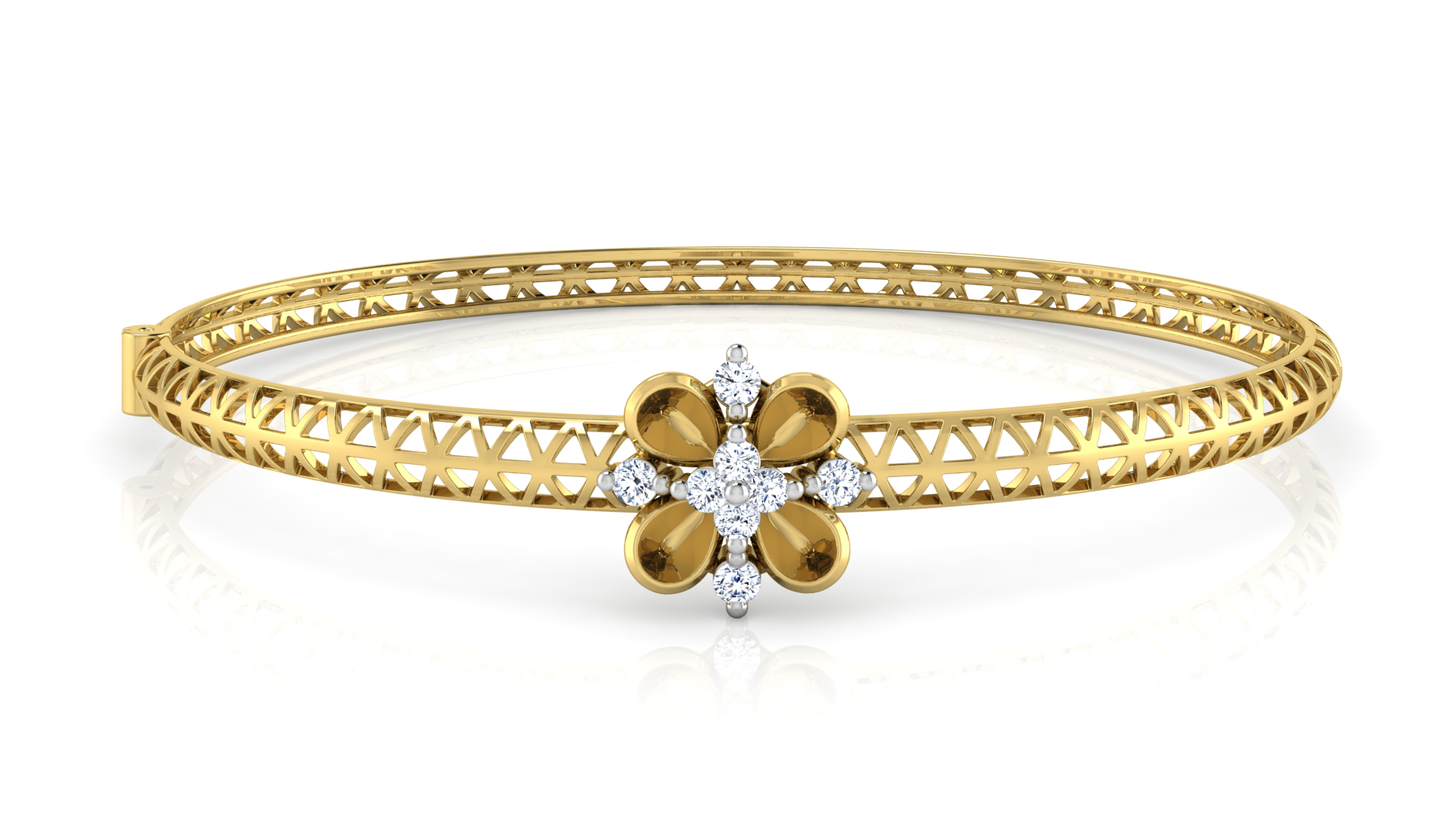 Designer Trendy 18k Gold Kada Bracelet for Girls and Women