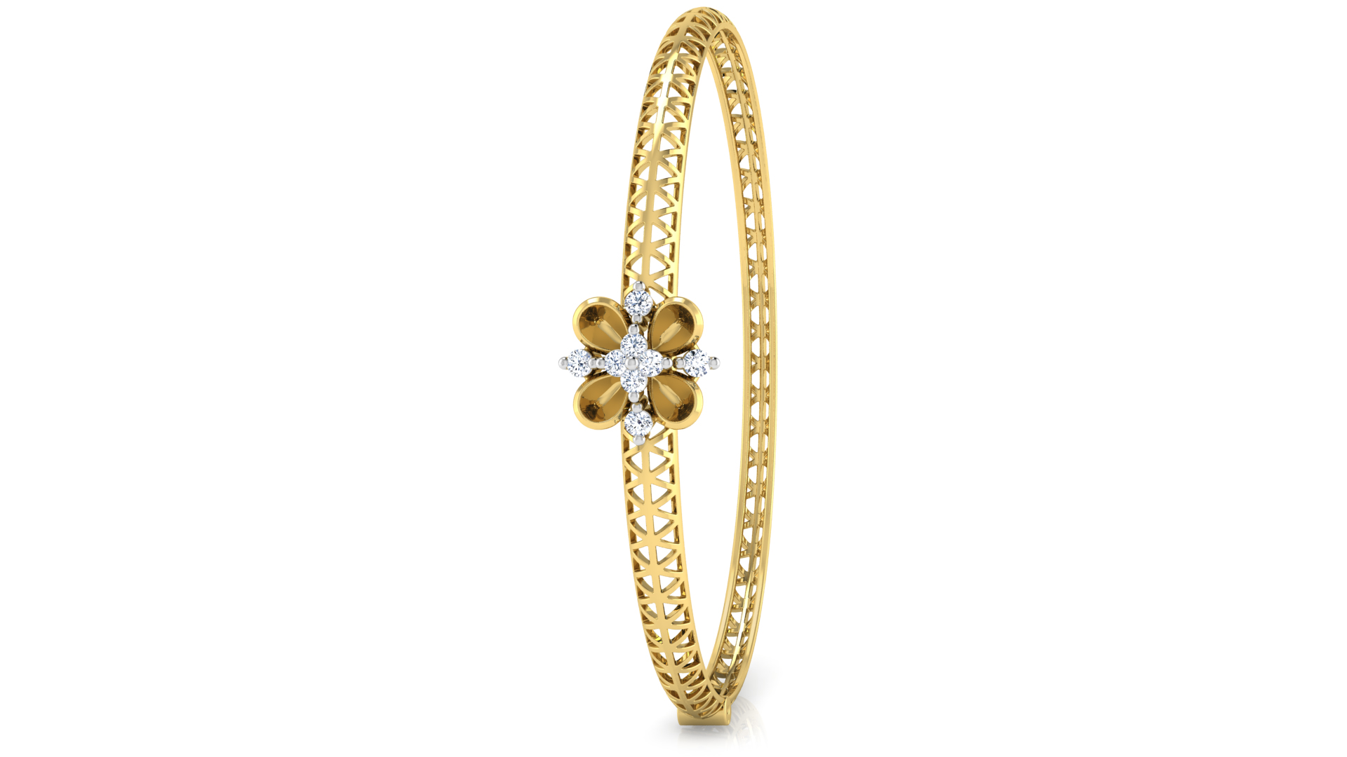 Designer Trendy 18k Gold Kada Bracelet for Girls and Women