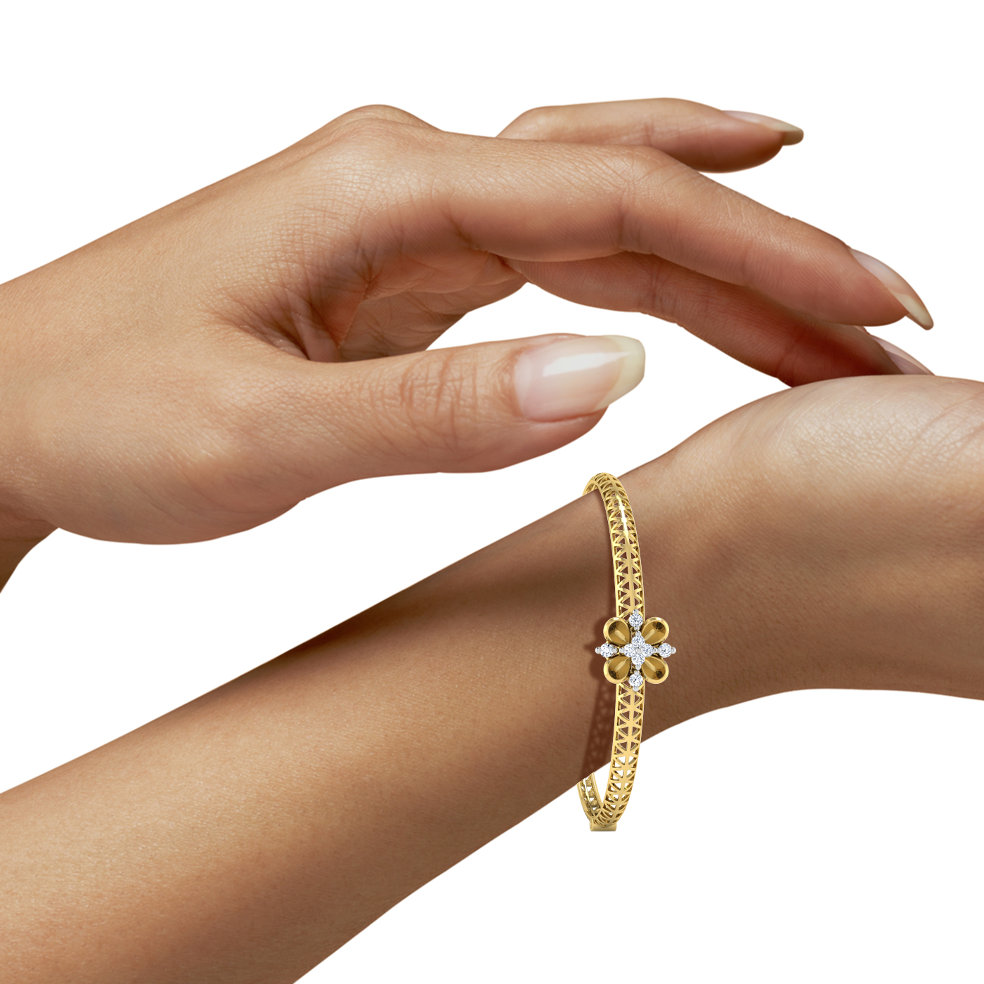 Designer Trendy 18k Gold Kada Bracelet for Girls and Women