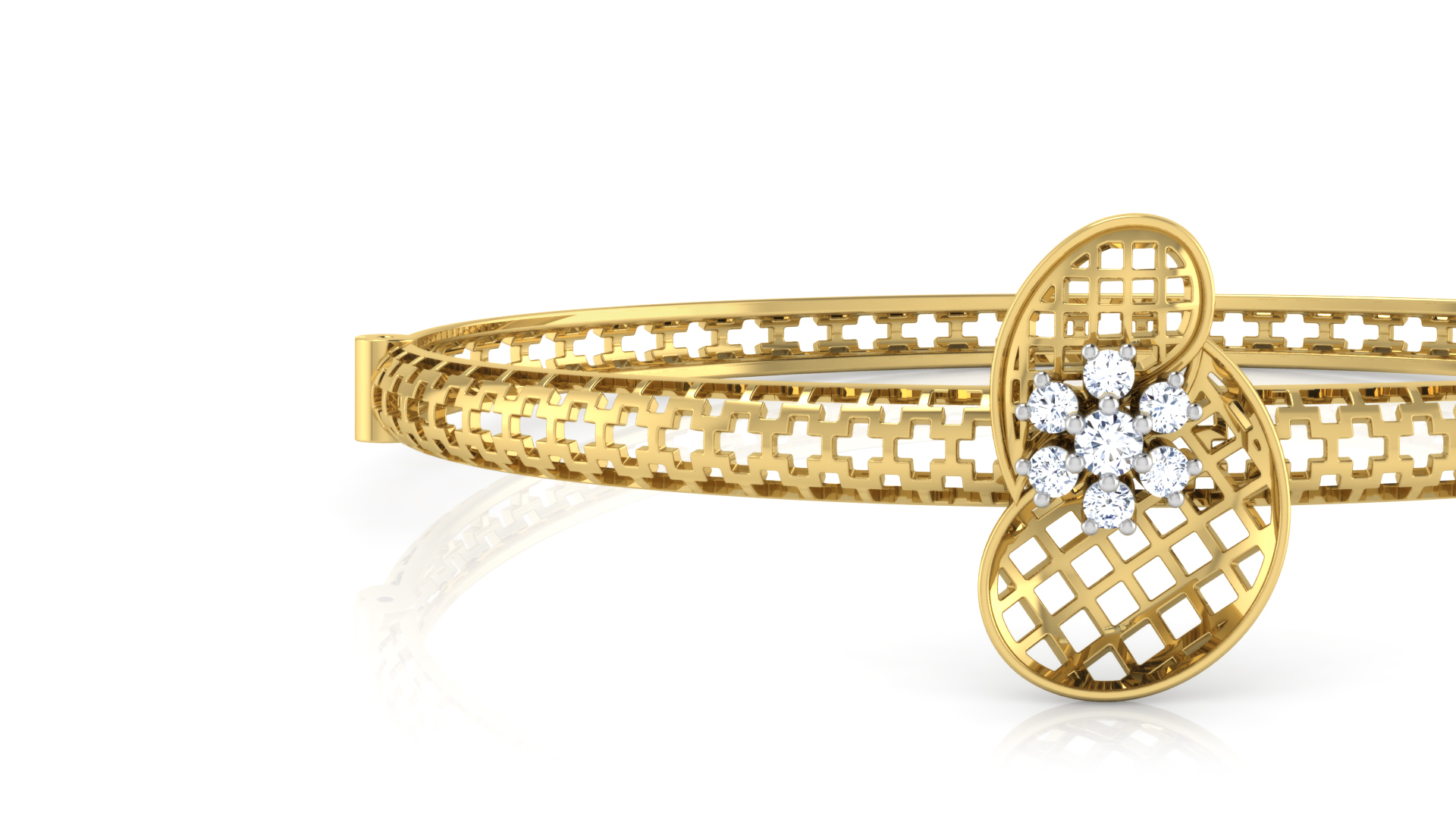 Designer Trendy 18k Gold Kada Bracelet for Girls and Women