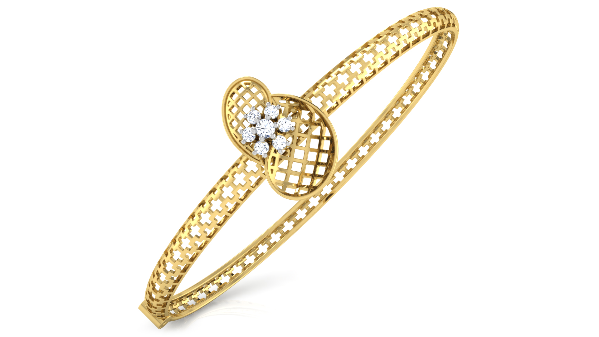 Designer Trendy 18k Gold Kada Bracelet for Girls and Women