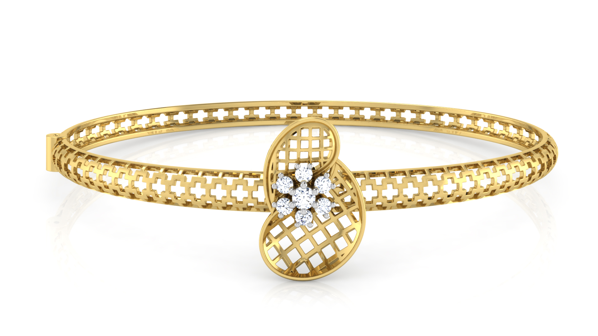 Designer Trendy 18k Gold Kada Bracelet for Girls and Women