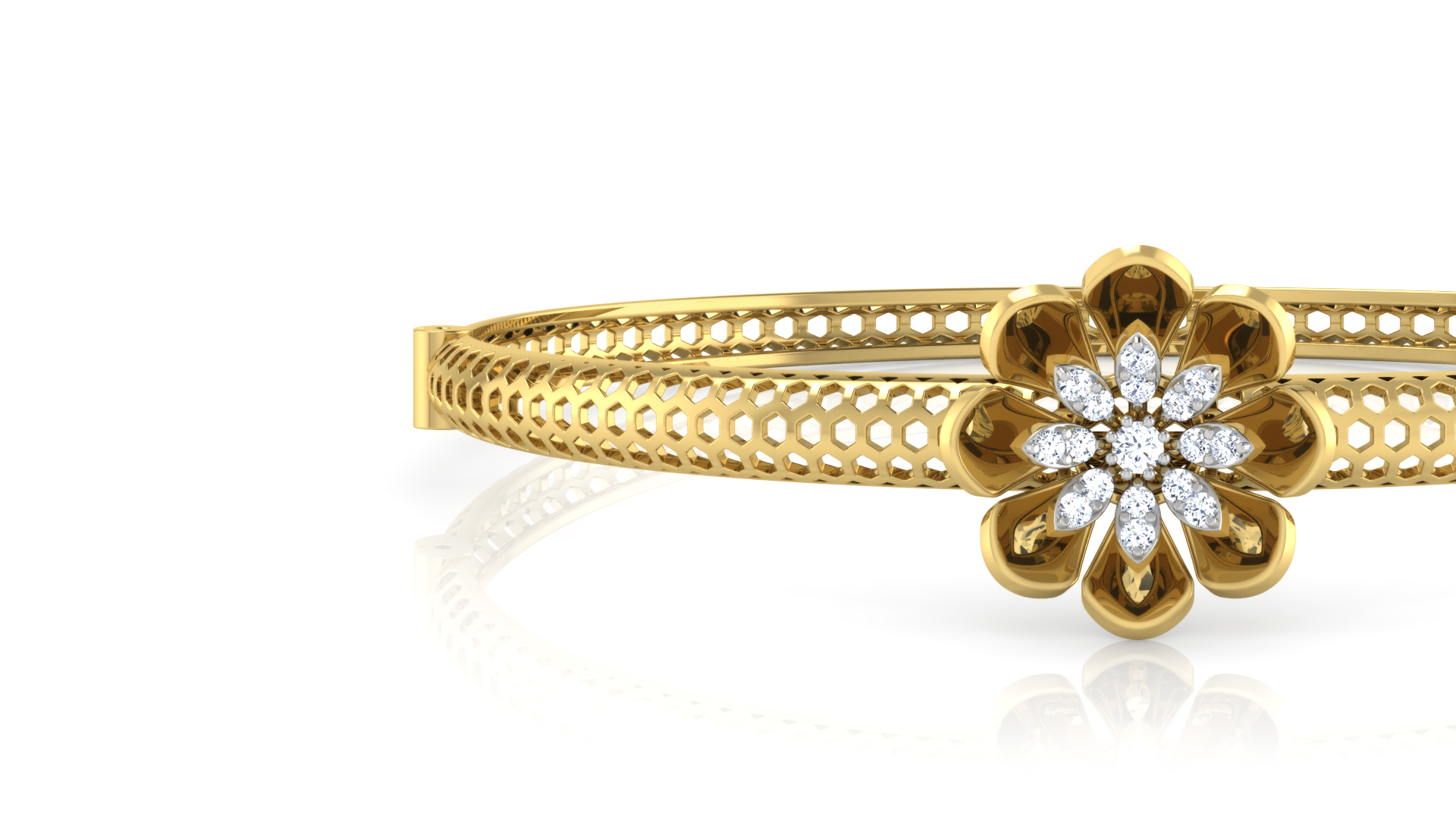 Designer Trendy 18k Gold Kada Bracelet for Girls and Women