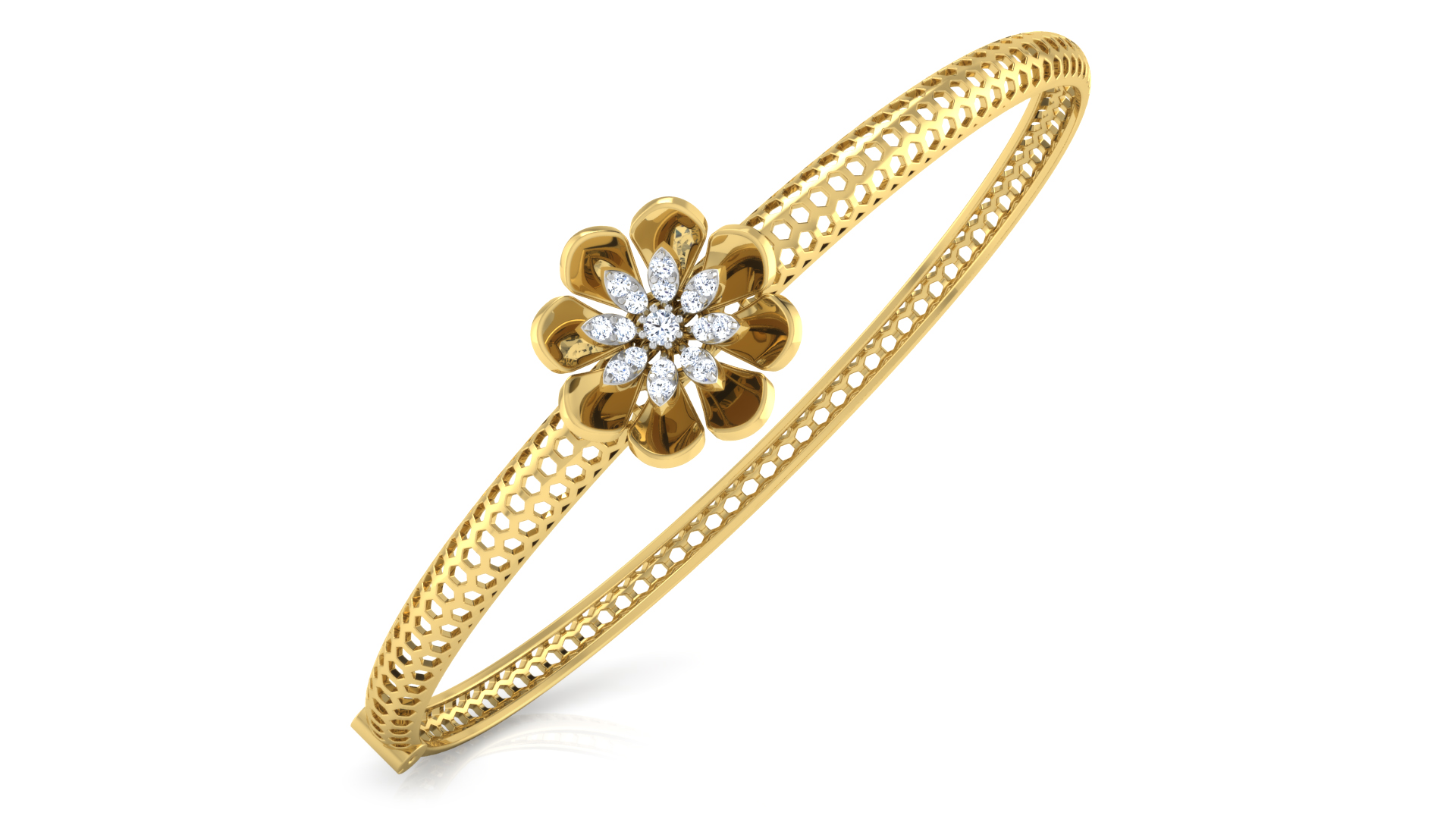 Designer Trendy 18k Gold Kada Bracelet for Girls and Women