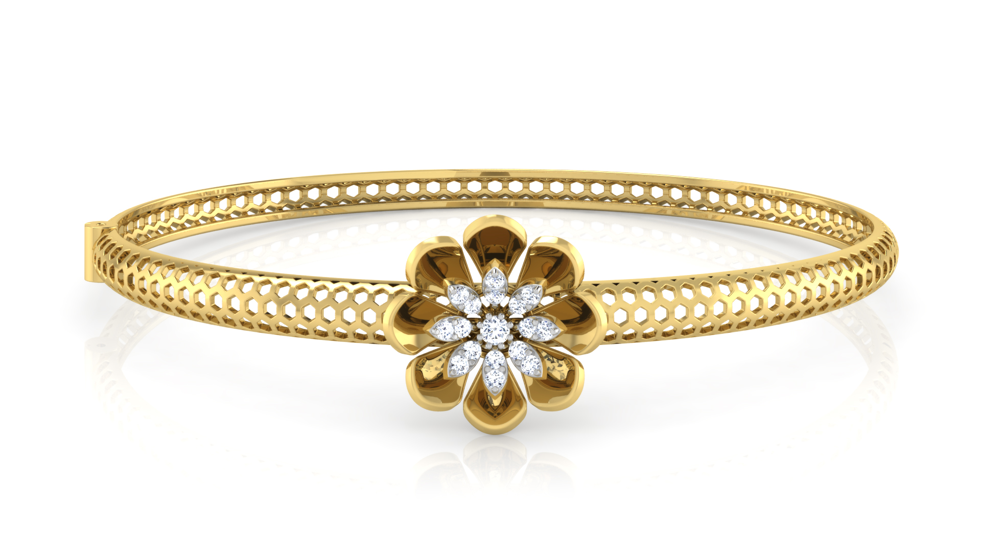 Designer Trendy 18k Gold Kada Bracelet for Girls and Women