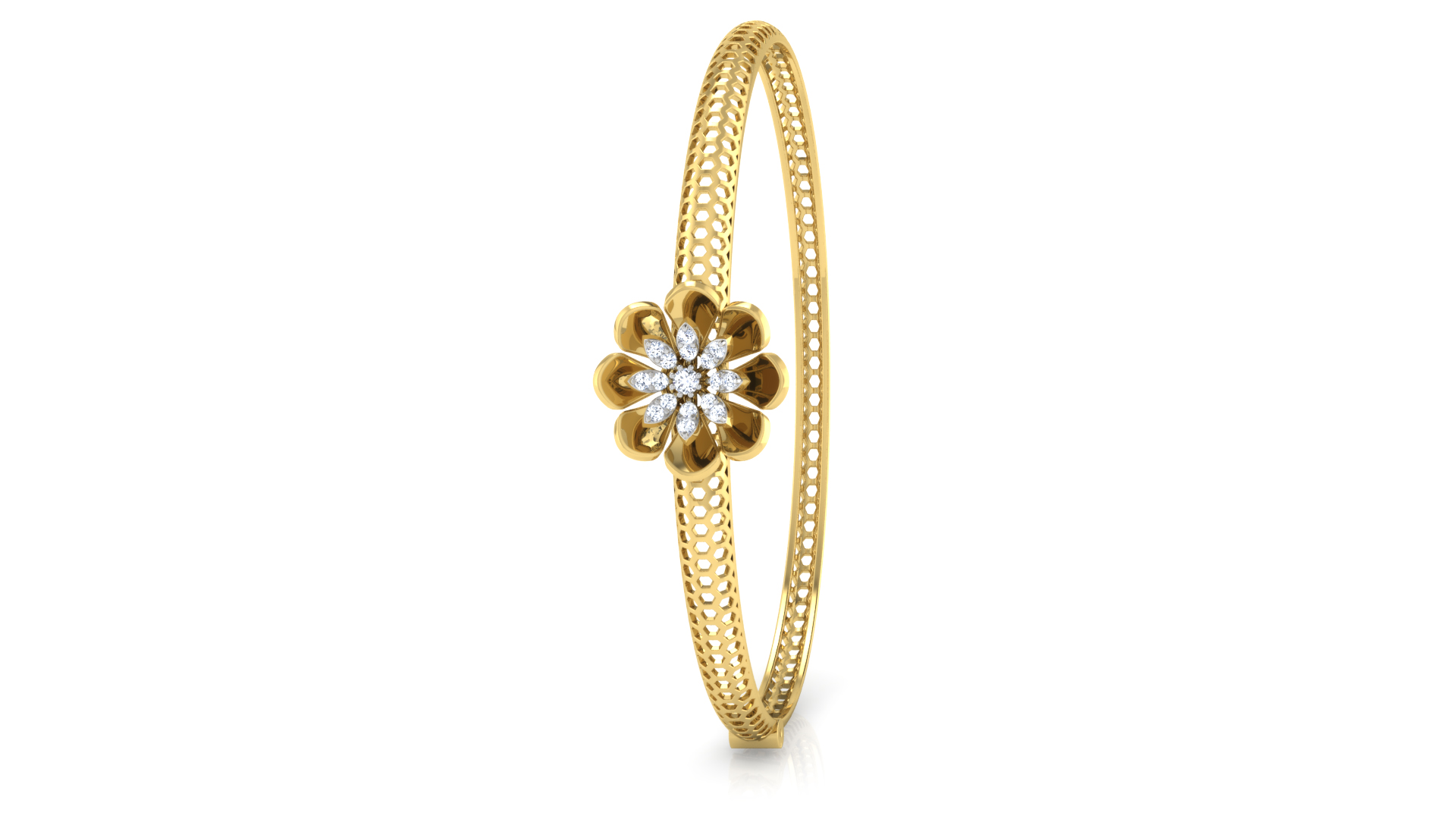 Designer Trendy 18k Gold Kada Bracelet for Girls and Women