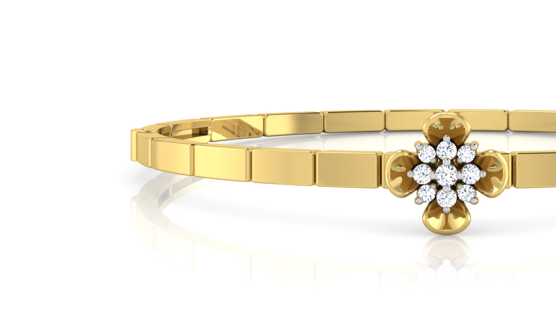 Designer Trendy 18k Gold Kada Bracelet for Girls and Women