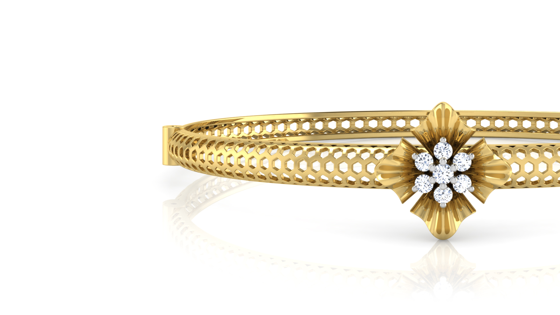 Designer Trendy 18k Gold Kada Bracelet for Girls and Women