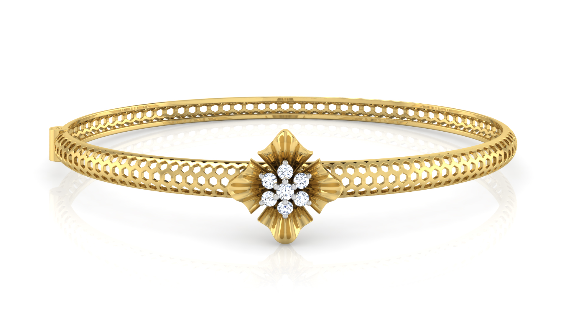 Designer Trendy 18k Gold Kada Bracelet for Girls and Women