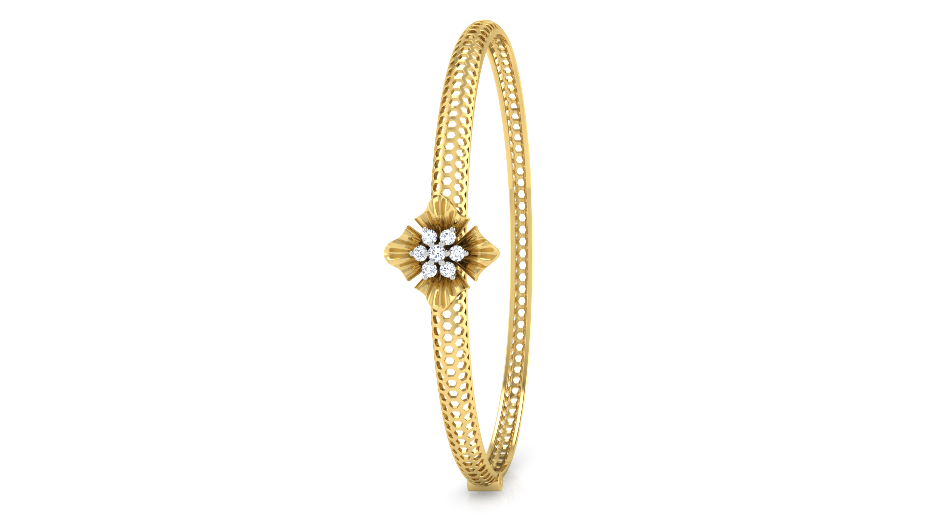 Designer Trendy 18k Gold Kada Bracelet for Girls and Women