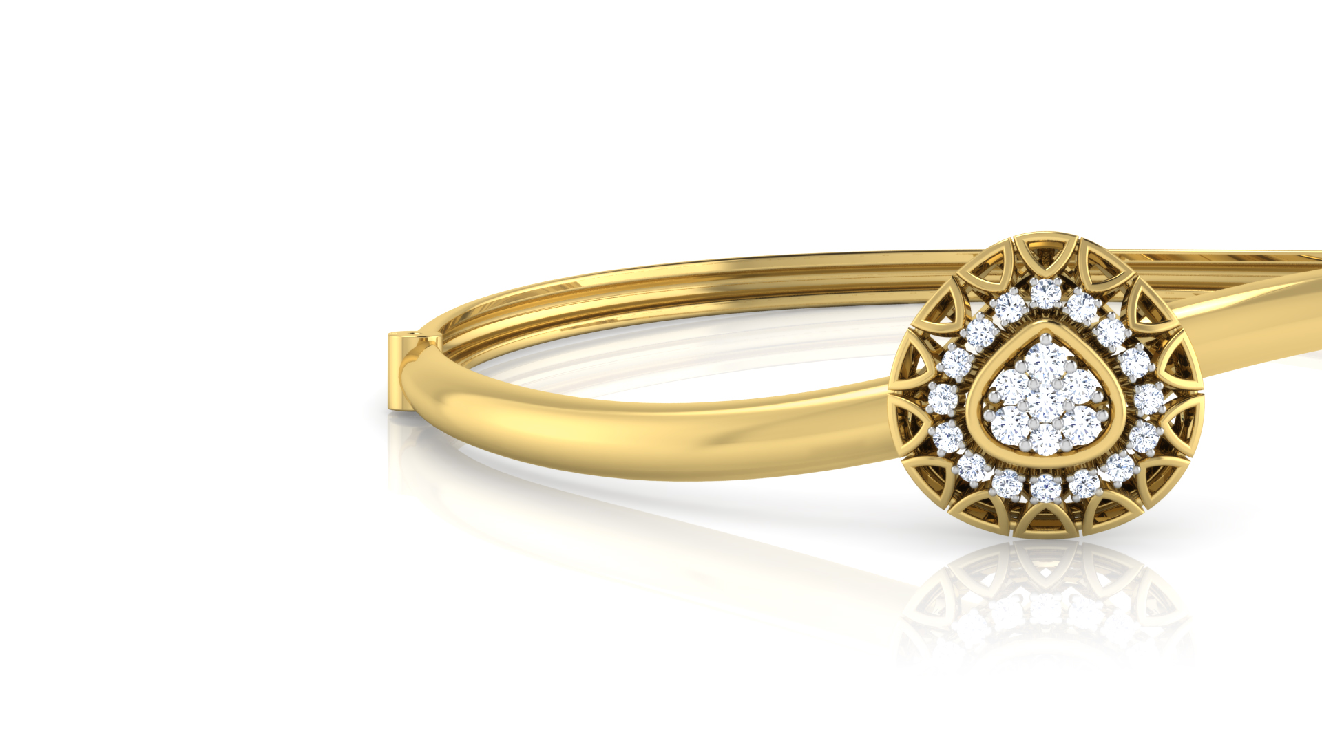 Designer Trendy 18k Gold Kada Bracelet for Girls and Women